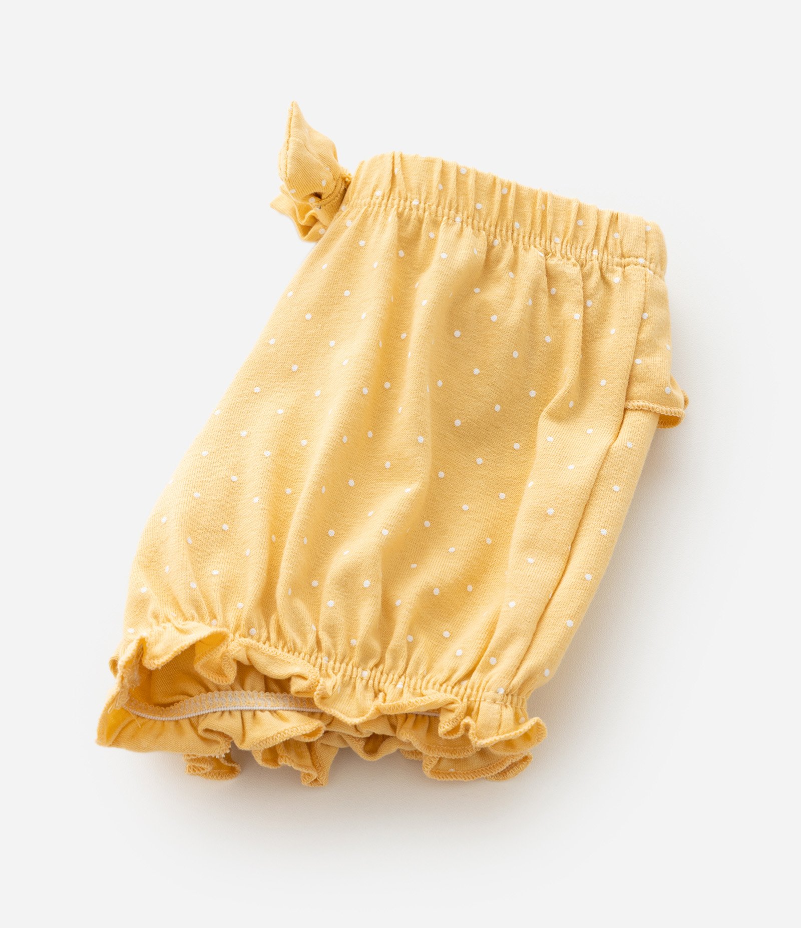 Conjunto Infantil Bata e Short com Estampa Poá – Tam 0 a 18 Meses Amarelo 7
