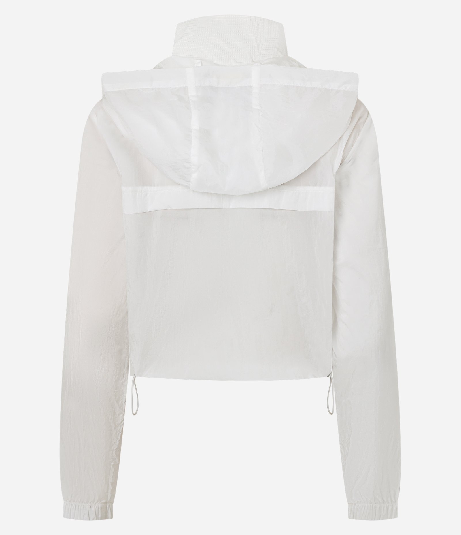Jaqueta Corta Vento Cropped Esportiva com Saquinho Off White 2