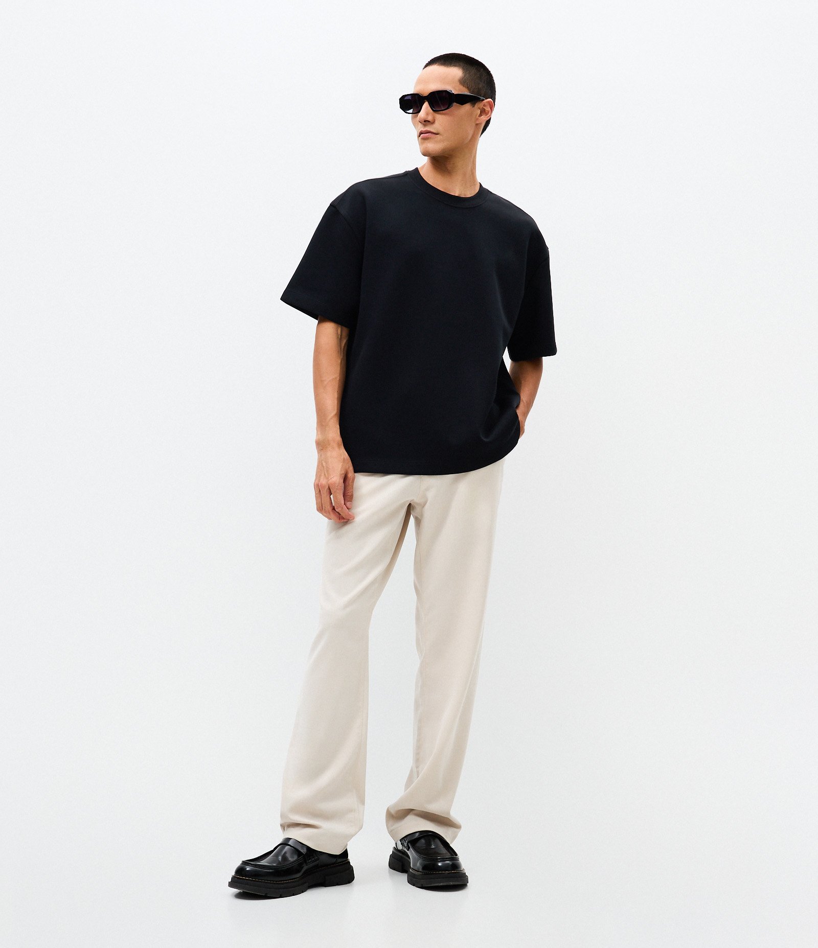 Camiseta Boxy Tech em Malha Pesada Preto 3