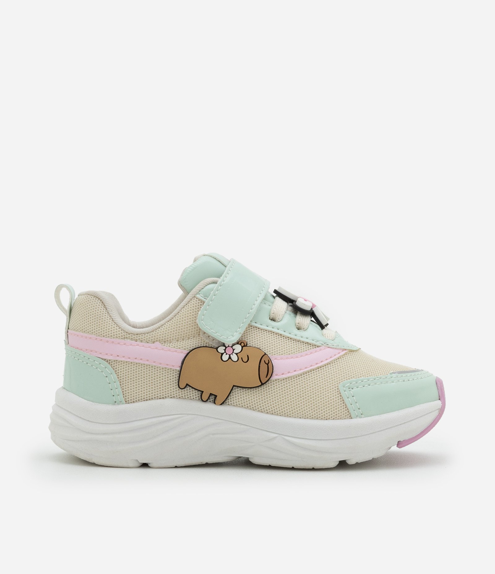 Tênis Infantil Esportivo em PU Capivara - Tam 20 ao 28 Off White 5