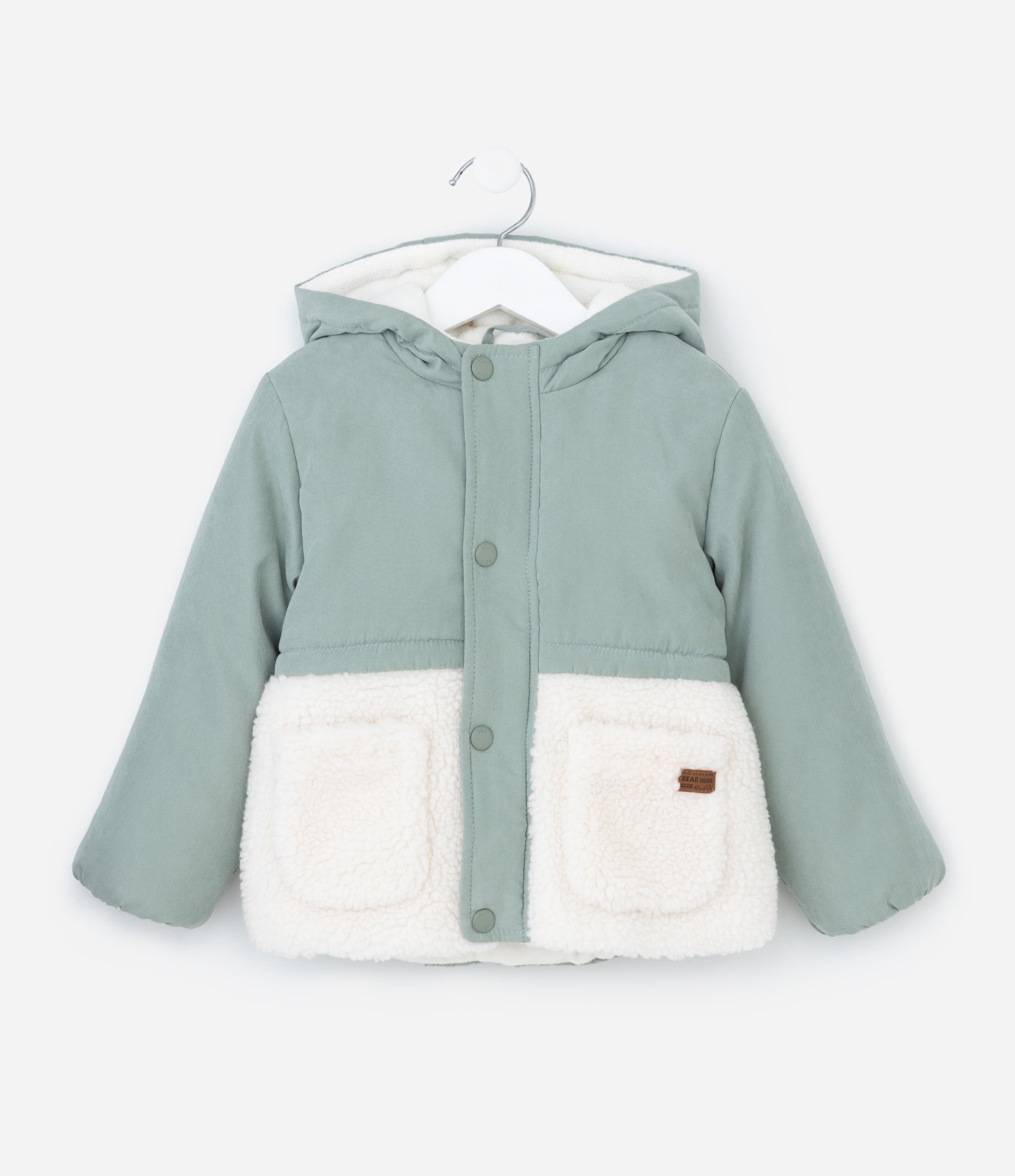 Jaqueta Infantil com Recorte em Sherpa – Tam 1 a 5/6 Anos Verde Claro 2