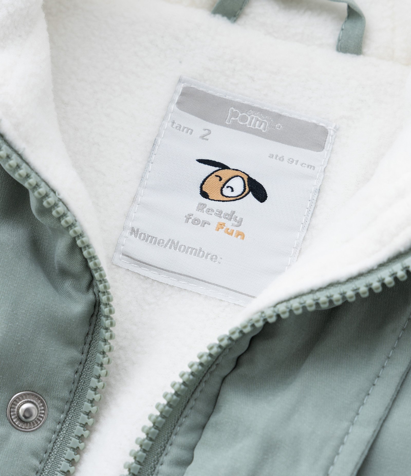 Jaqueta Infantil com Recorte em Sherpa – Tam 1 a 5/6 Anos Verde Claro 8