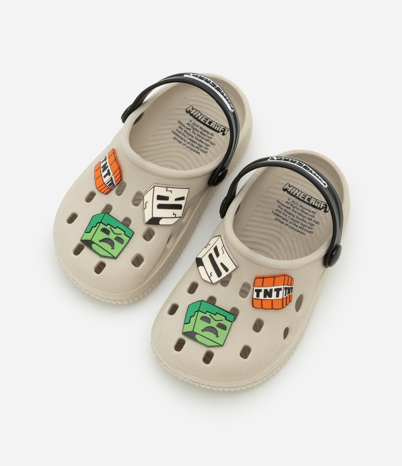 Sandália Infantil Babuche em PVC Minecraft - Tam 28 ao 35 Bege 6