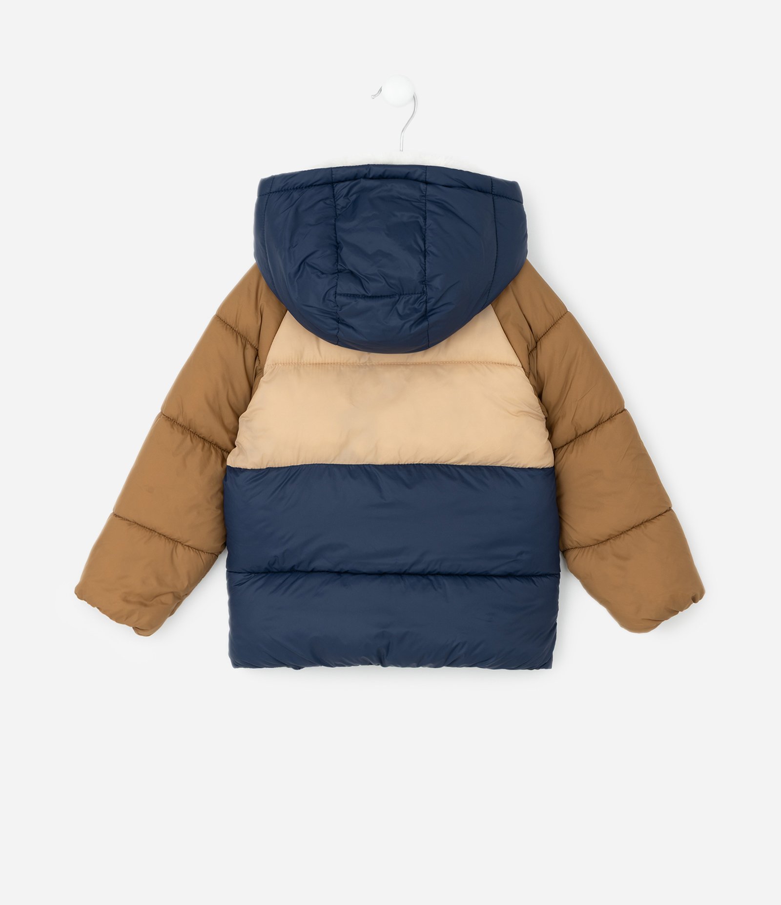 Jaqueta Infantil Raglan com Capuz Forrado – Tam 1 a 5/6 Anos Azul/Bege/Caramelo 2