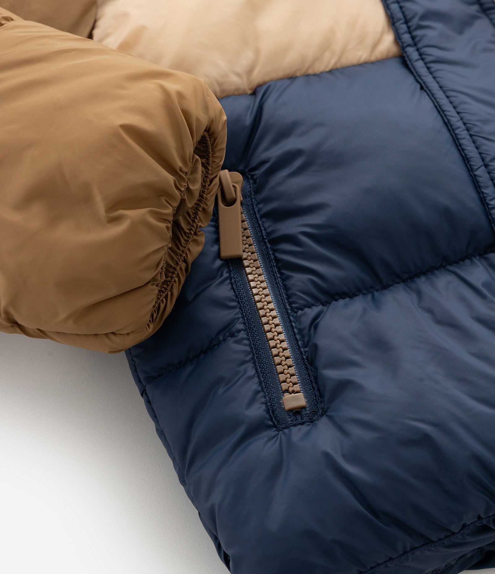 Jaqueta Infantil Raglan com Capuz Forrado – Tam 1 a 5/6 Anos Azul/Bege/Caramelo 5