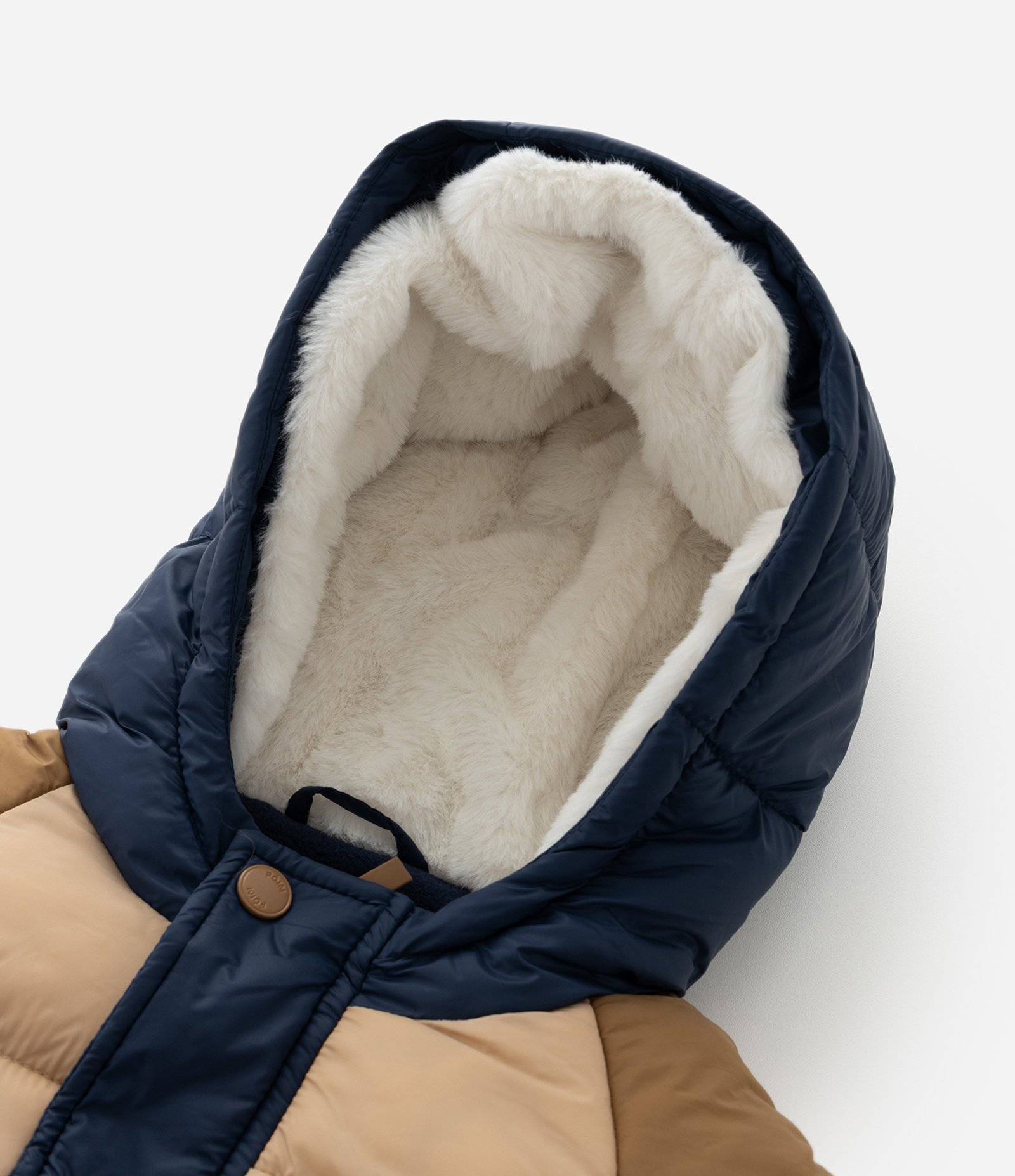 Jaqueta Infantil Raglan com Capuz Forrado – Tam 1 a 5/6 Anos Azul/Bege/Caramelo 7