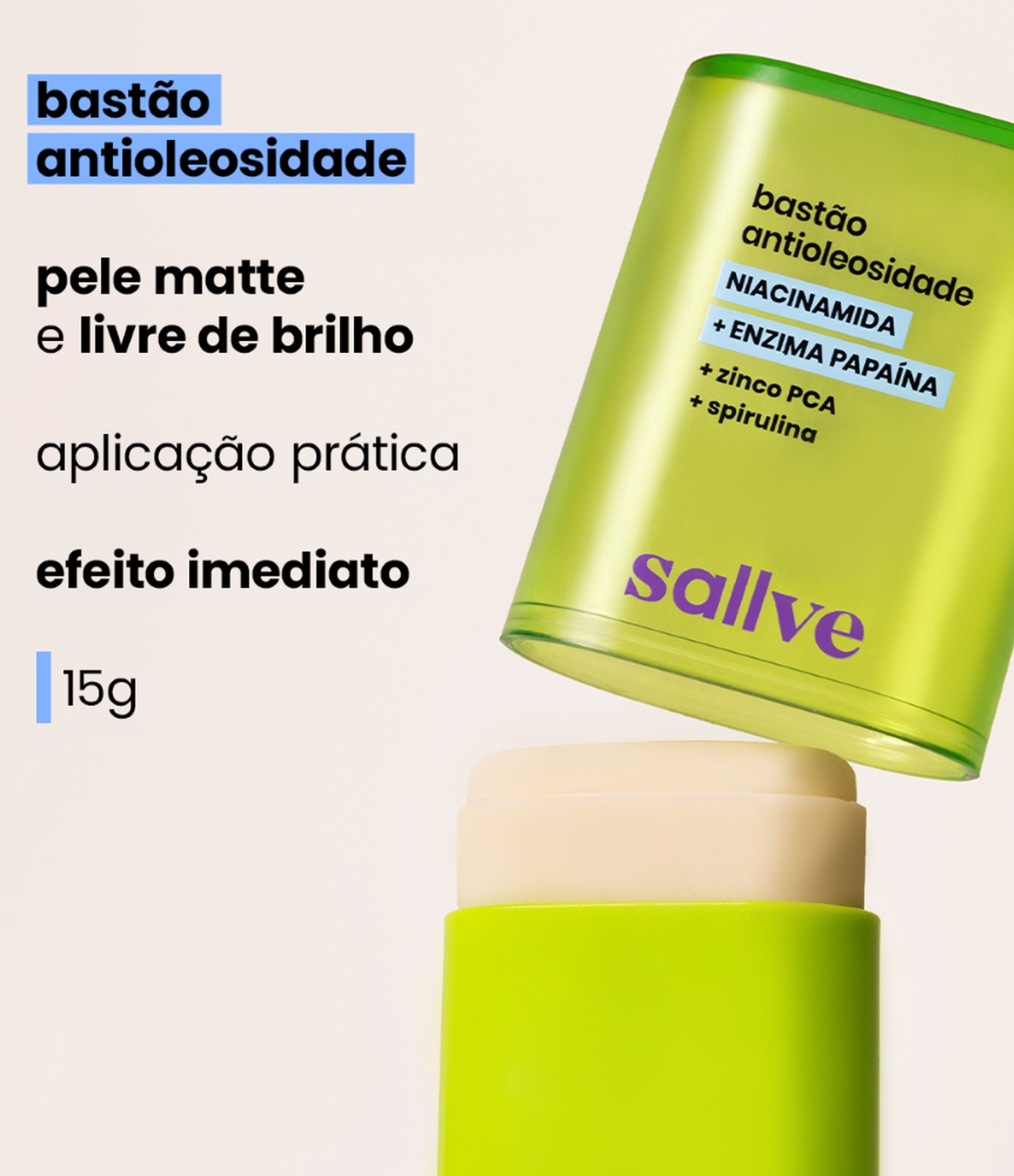 Bastao Facial Antiolesidade Sallve 15g 2