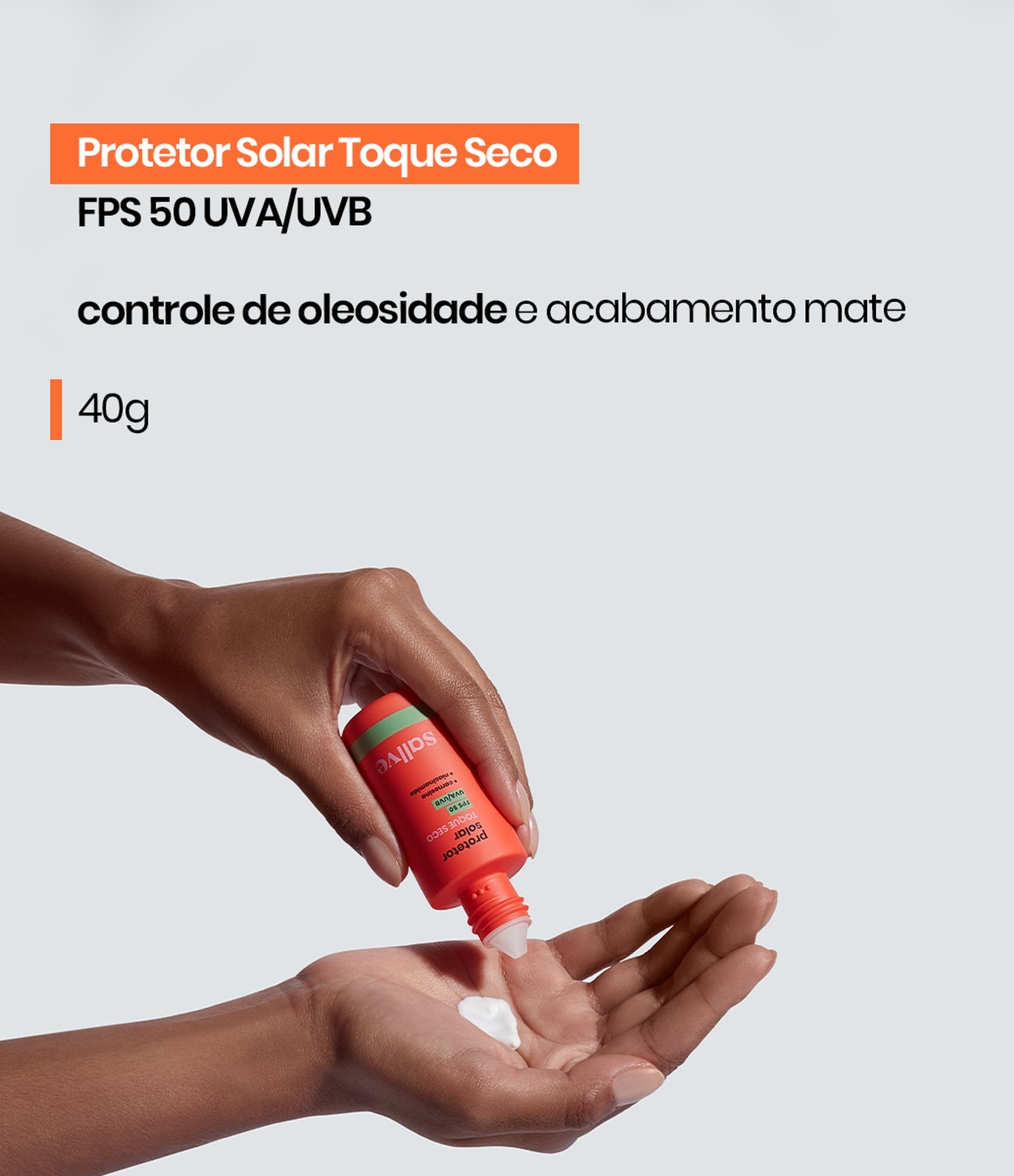 Protetor Solar Toque Seco FPS50 Niacinamida Sallve 40g 3