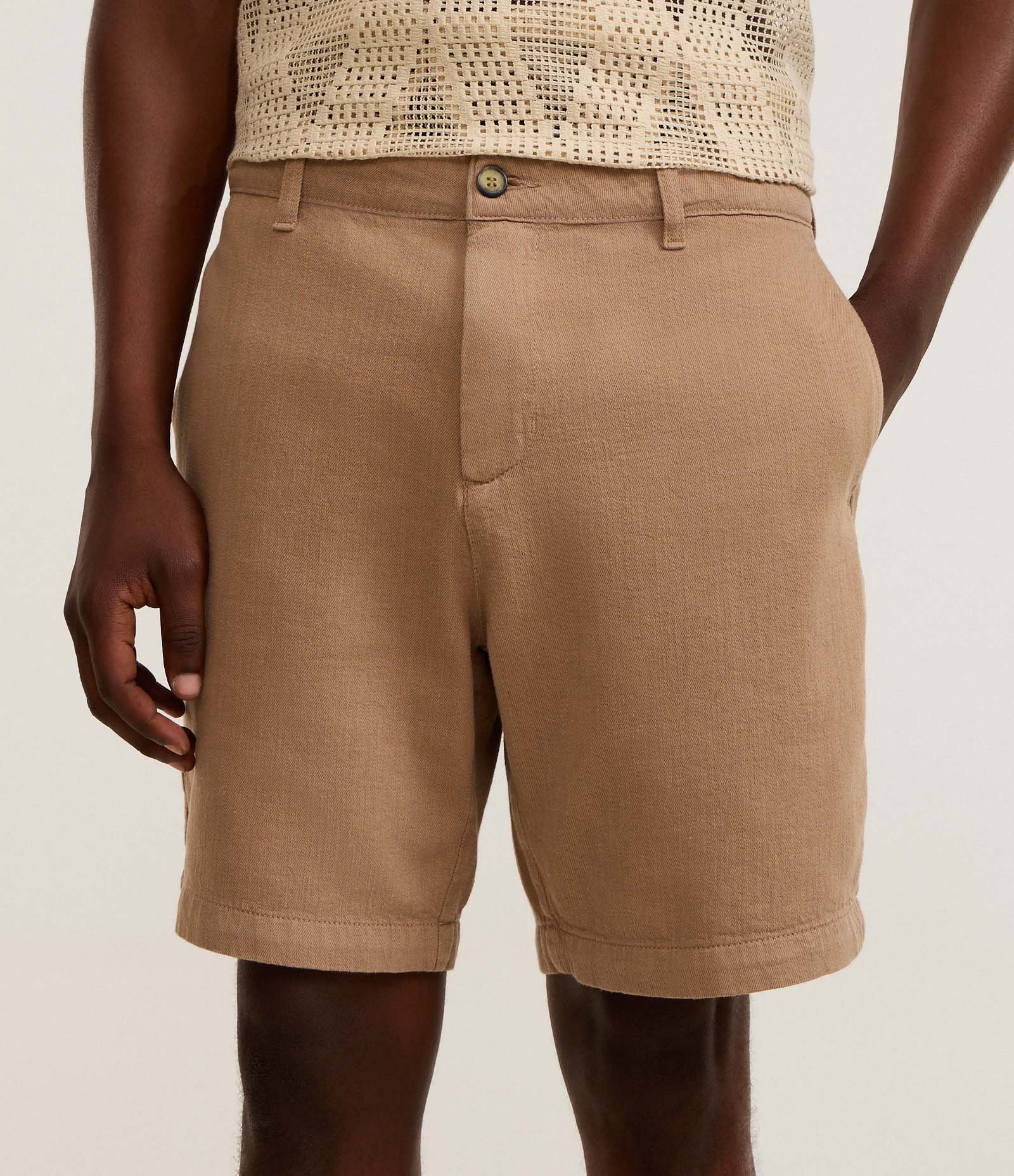 Bermuda de Alfaiataria em Viscolinho com Bolsos Cinza 2