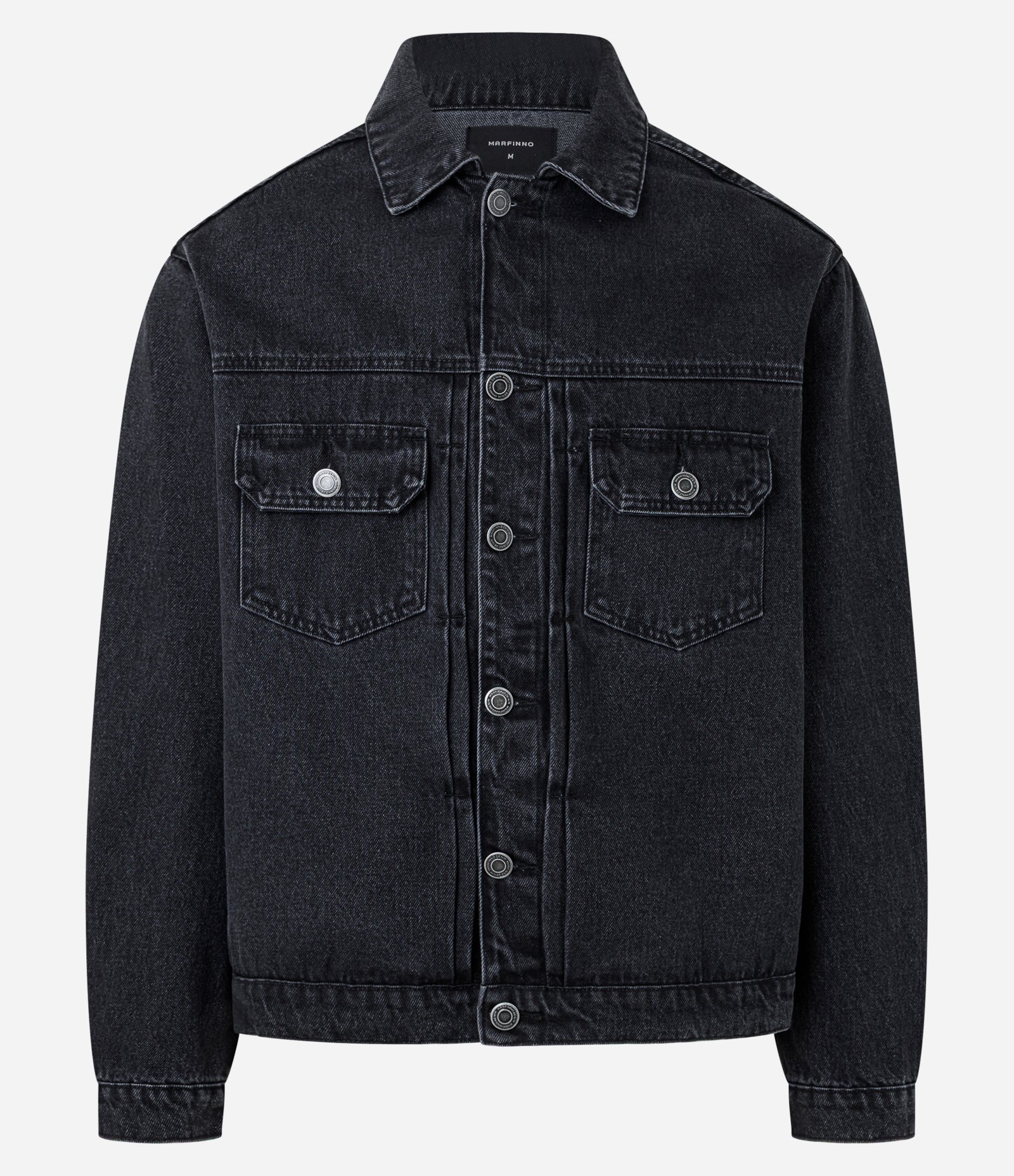 Jaqueta Regular em Jeans com Costura Contrastante Preto 6