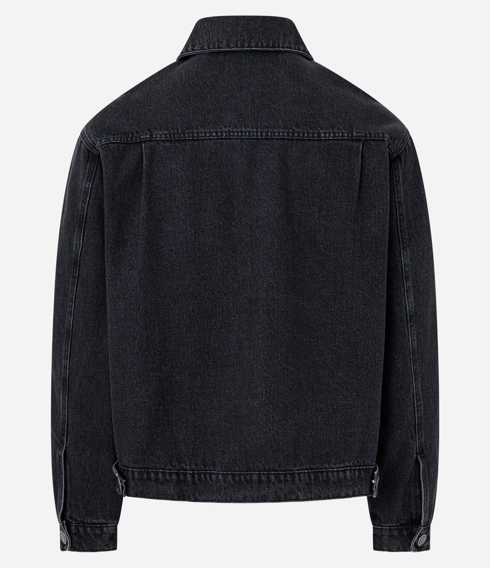 Jaqueta Regular em Jeans com Costura Contrastante Preto 7