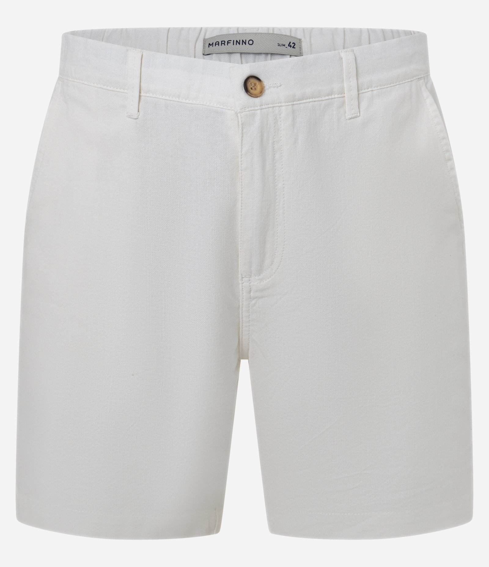 Bermuda Slim em Oxford com Bolso Branco 1