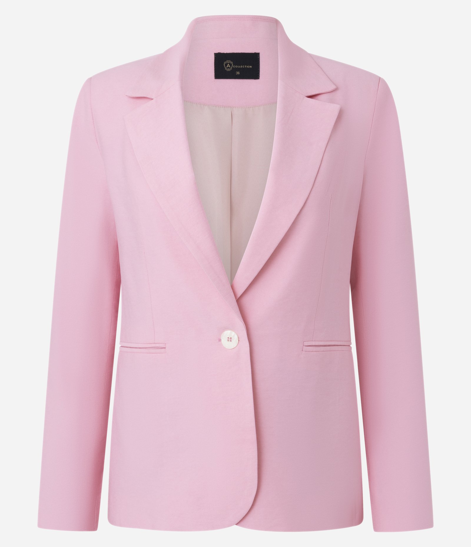 Blazer Alfaiatado em Viscose com Textura Amassada Rosa 4
