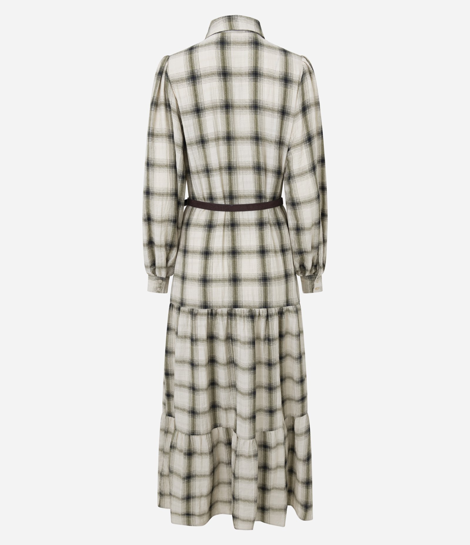 Vestido Long Mid em Viscose Xadrez com Cinto GG 2