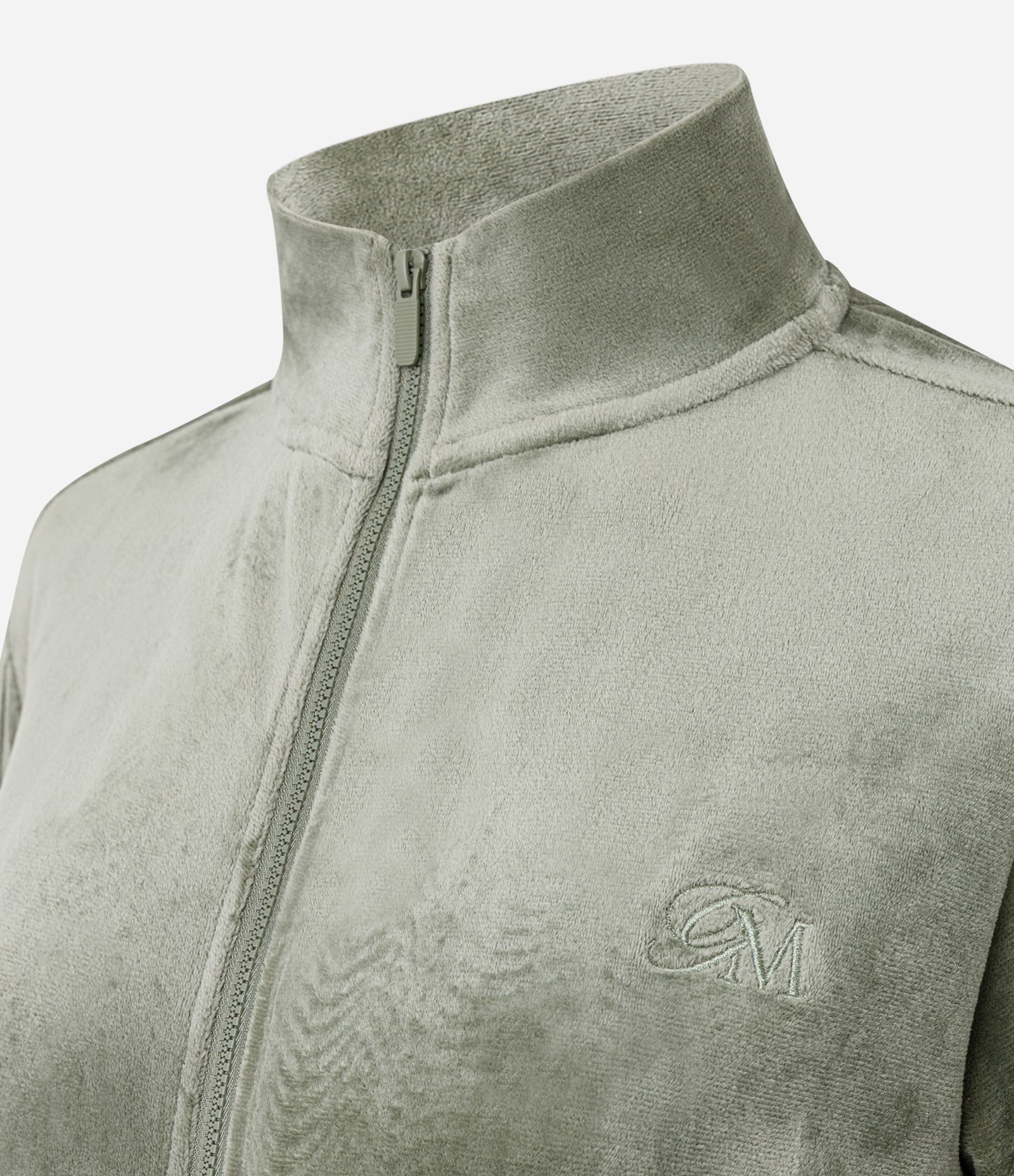 Jaqueta Esportiva em Plush com Gola Alta e Zíper Verde 6
