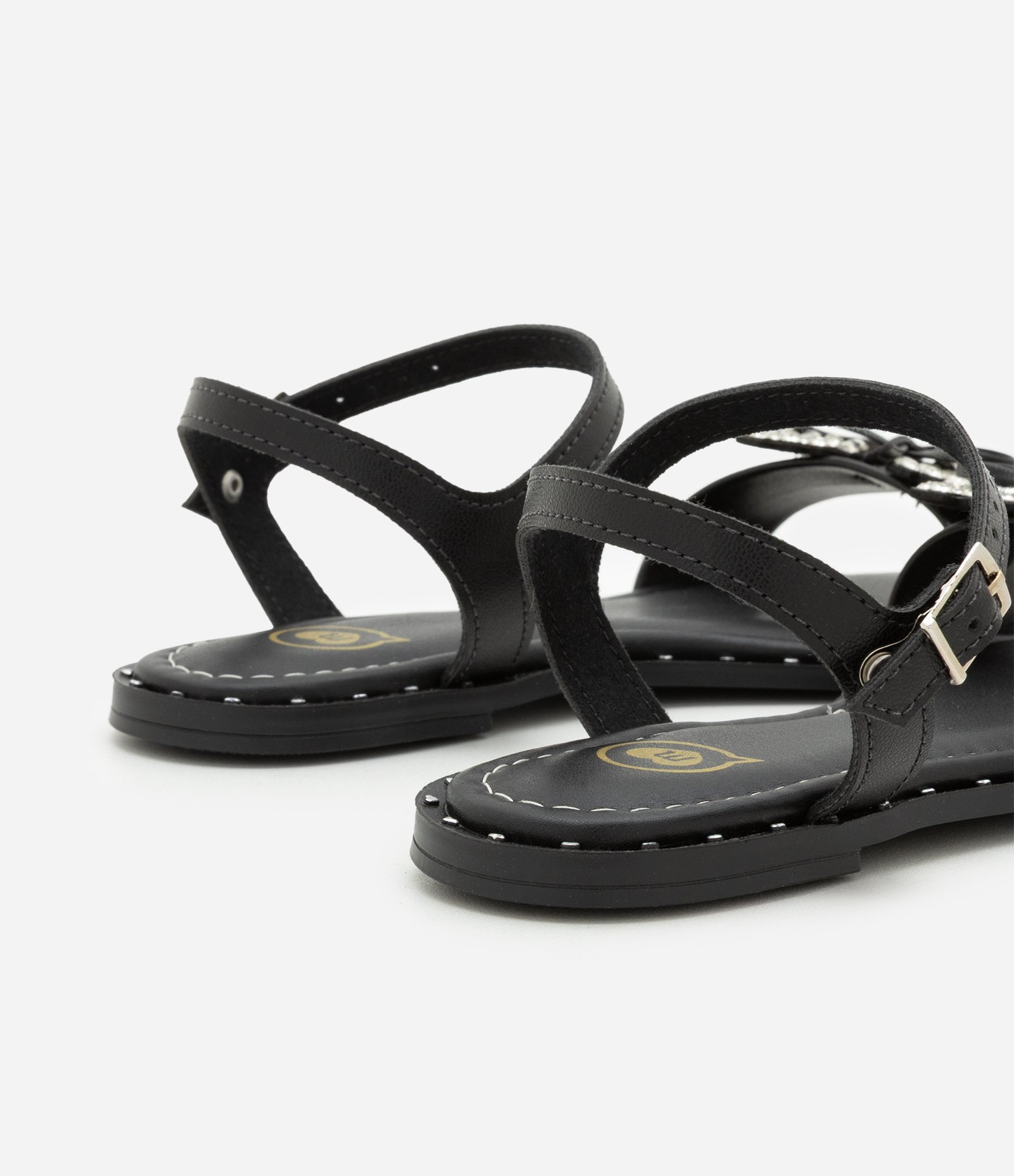 Sandália Infantil em PU com Laço Aplicado - Tam 28 ao 35 Preto 2