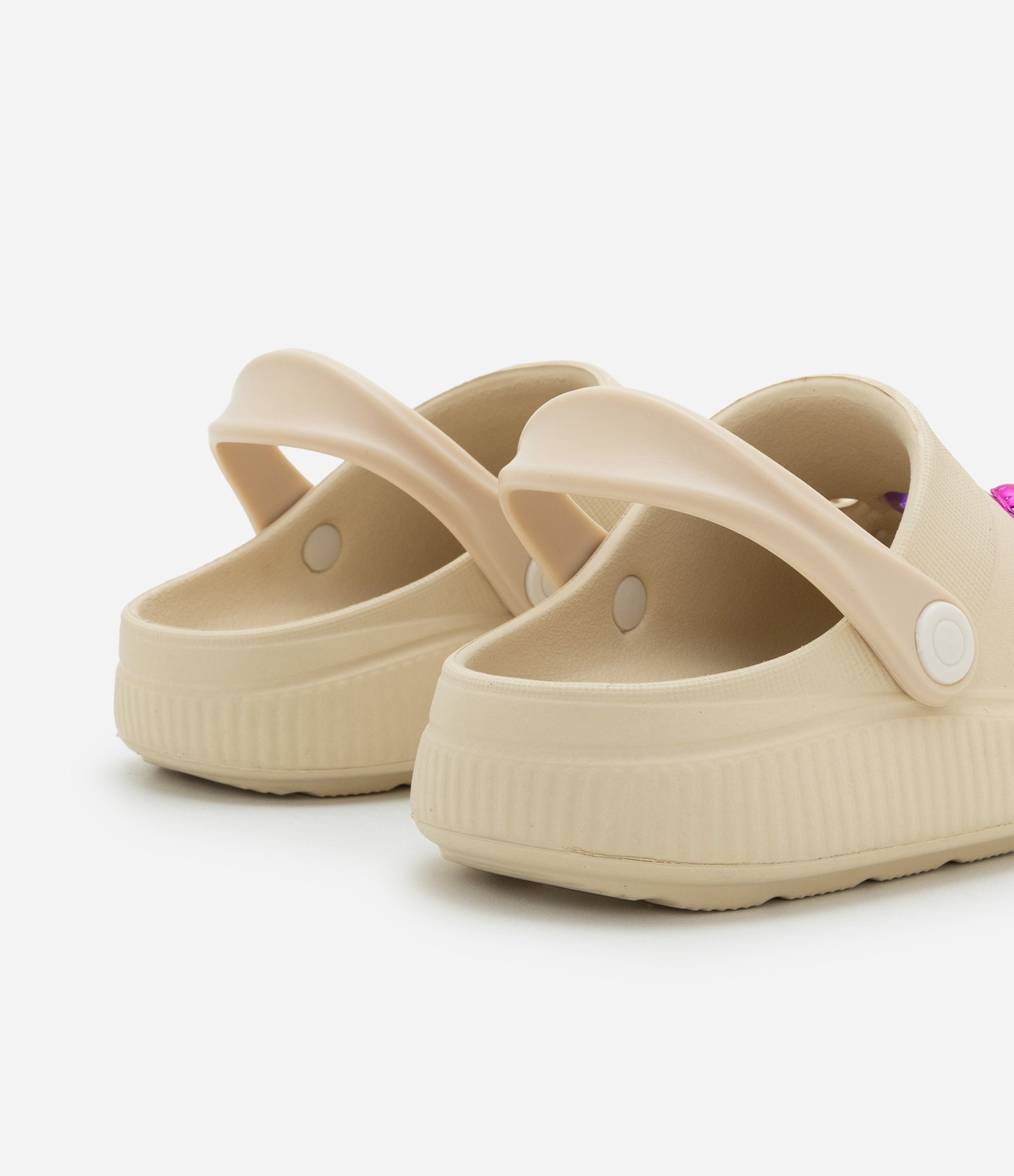 Sandália Infantil Babuche em PVC com Patchs Aplicados - Tam 25 ao 36 Off White 2