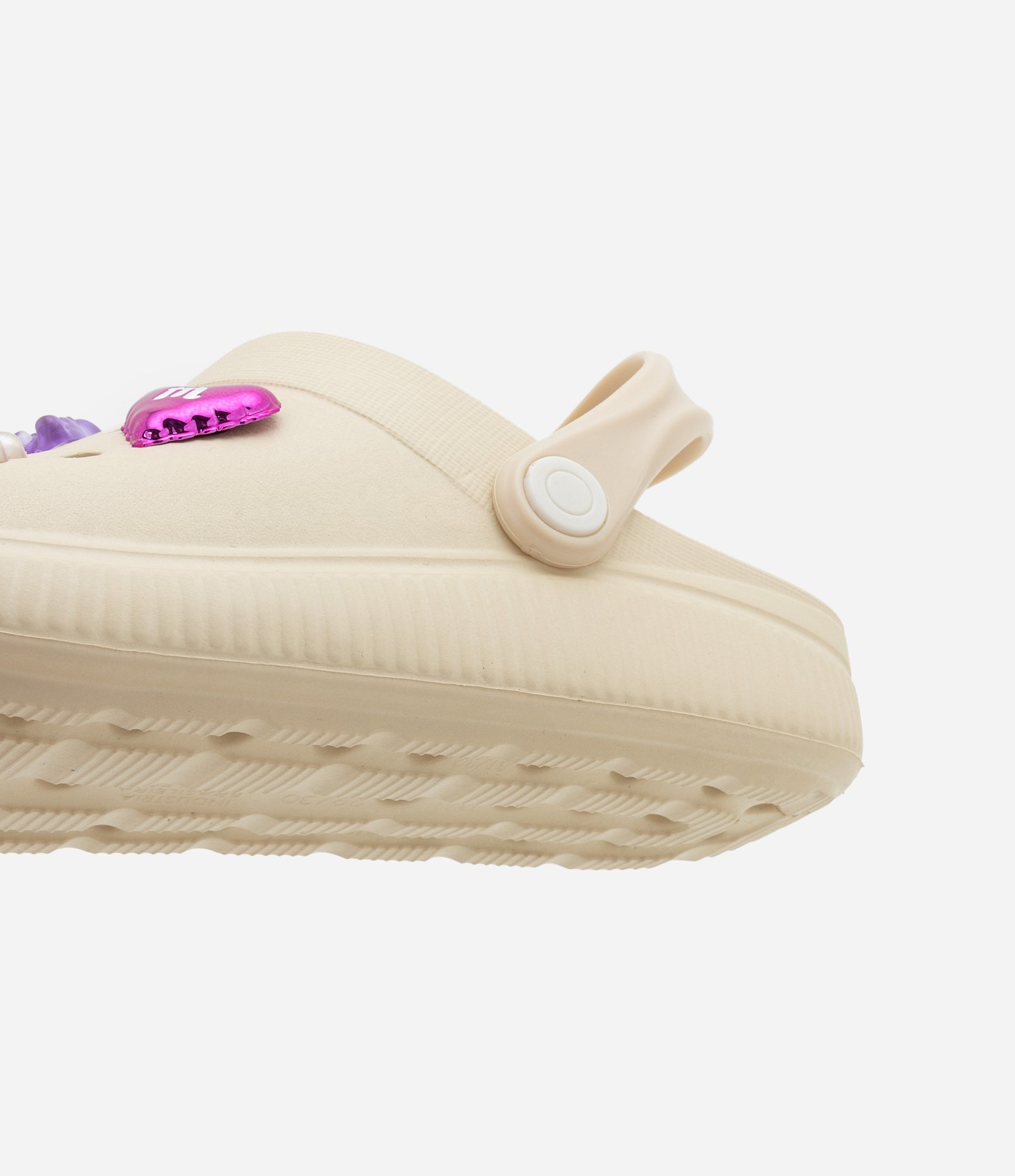 Sandália Infantil Babuche em PVC com Patchs Aplicados - Tam 25 ao 36 Off White 3