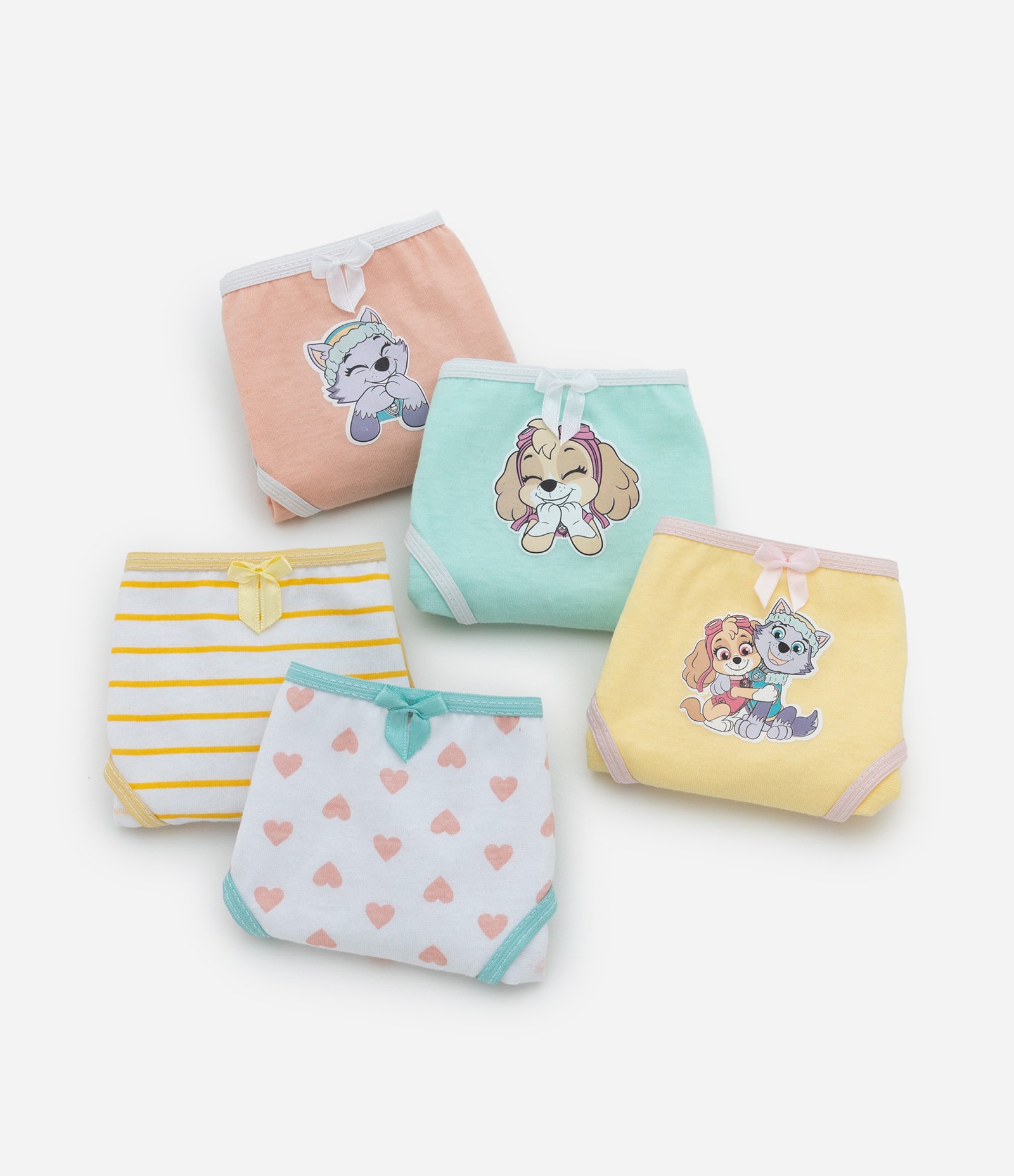 Kit 05 Calcinhas Infantis com Estampa Patrulha Canina - Tam 2 a 8 Anos Multicores 3