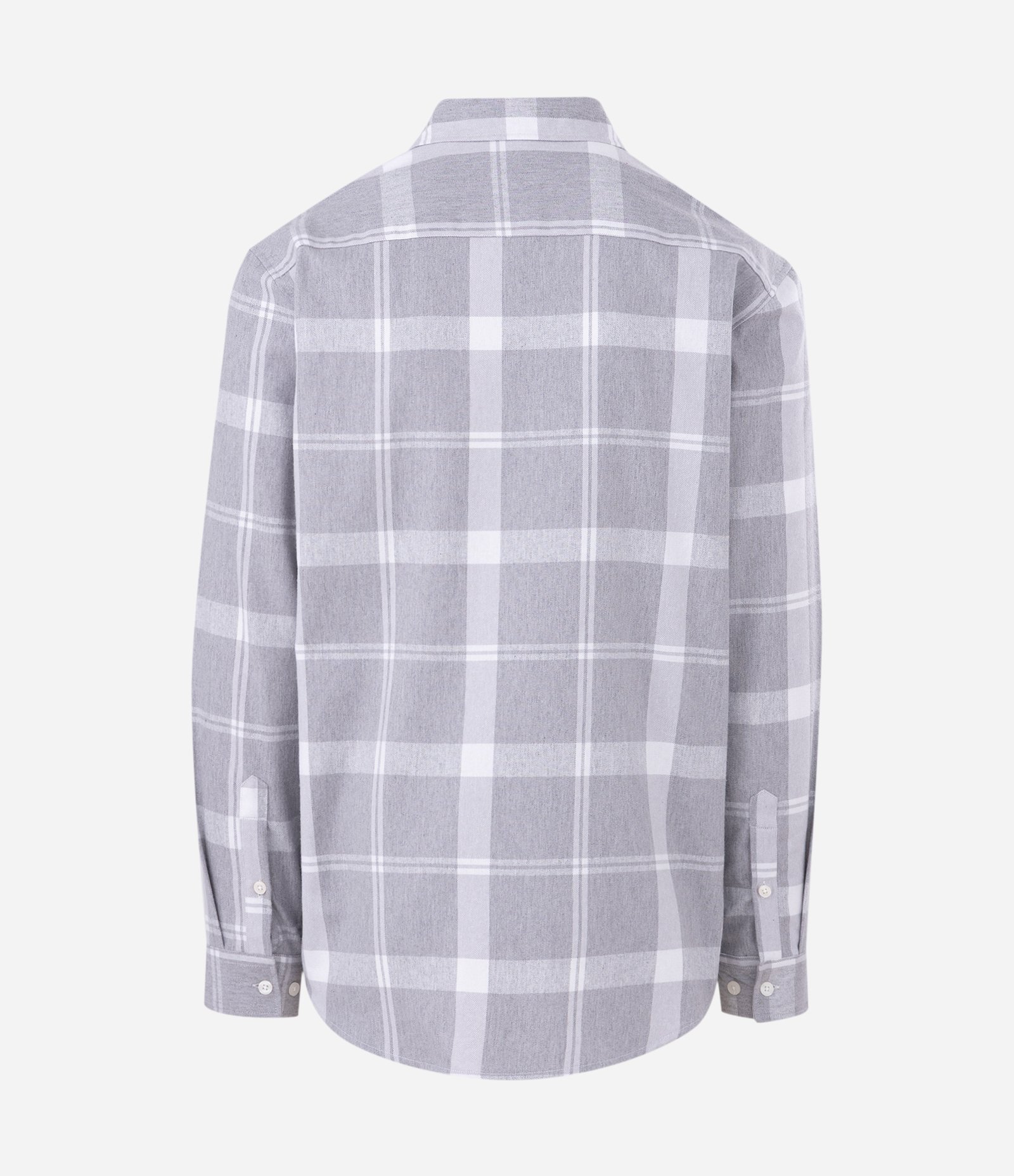 Camisa em Flanela Xadrez com Bolsos e Botões Frontais Cinza 6