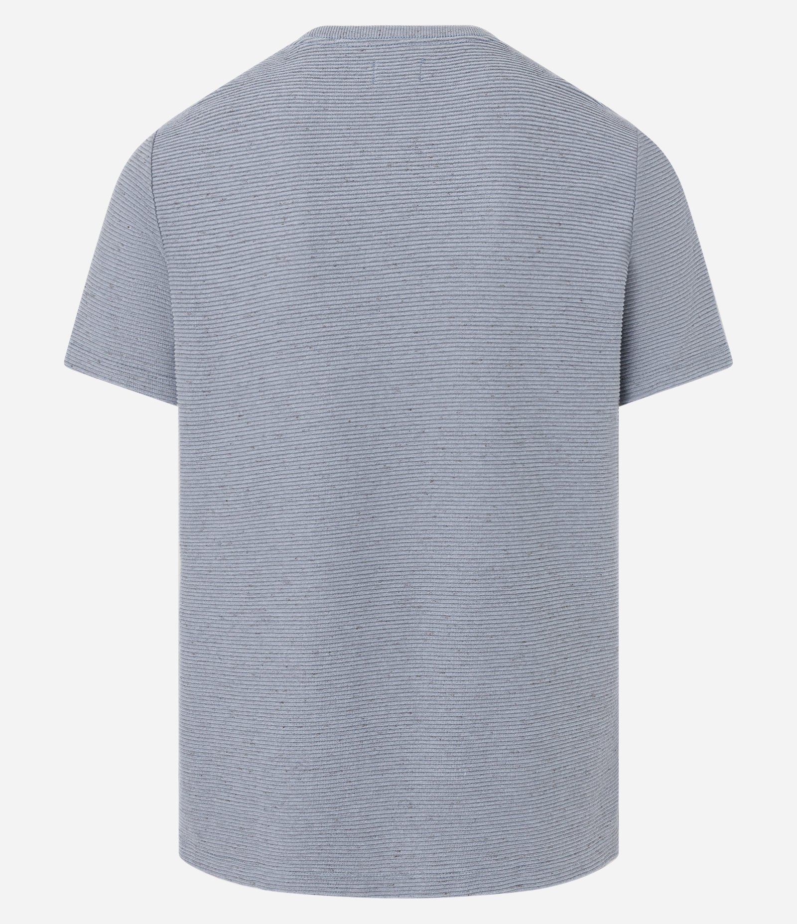Camiseta Regular em Algodão com Textura Horizontal Cinza 3