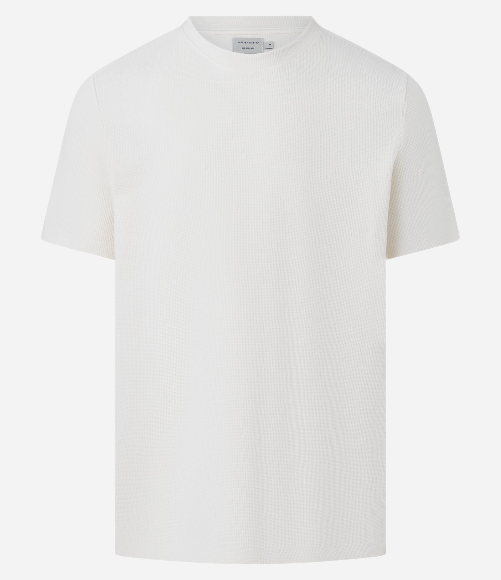 Camiseta Regular em Algodão com Textura Branco 1