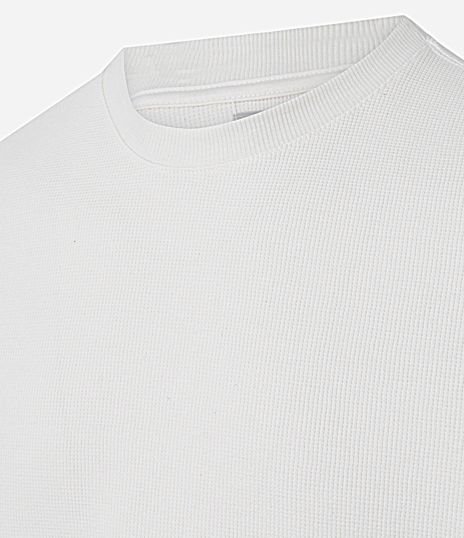Camiseta Regular em Algodão com Textura Branco 2