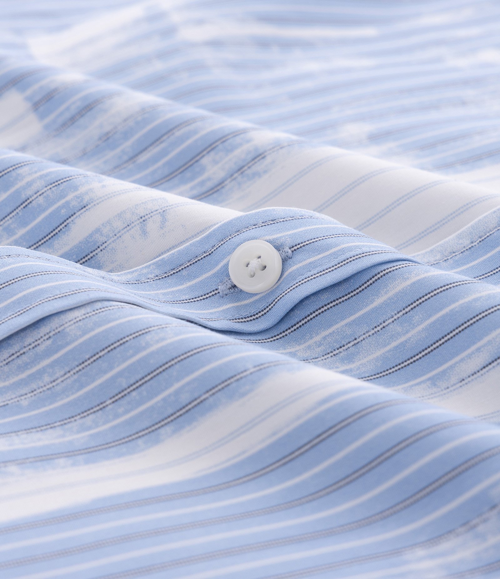 Camisa Manga Longa Alfaiatada Listrada com Efeito Pincelada Azul 7