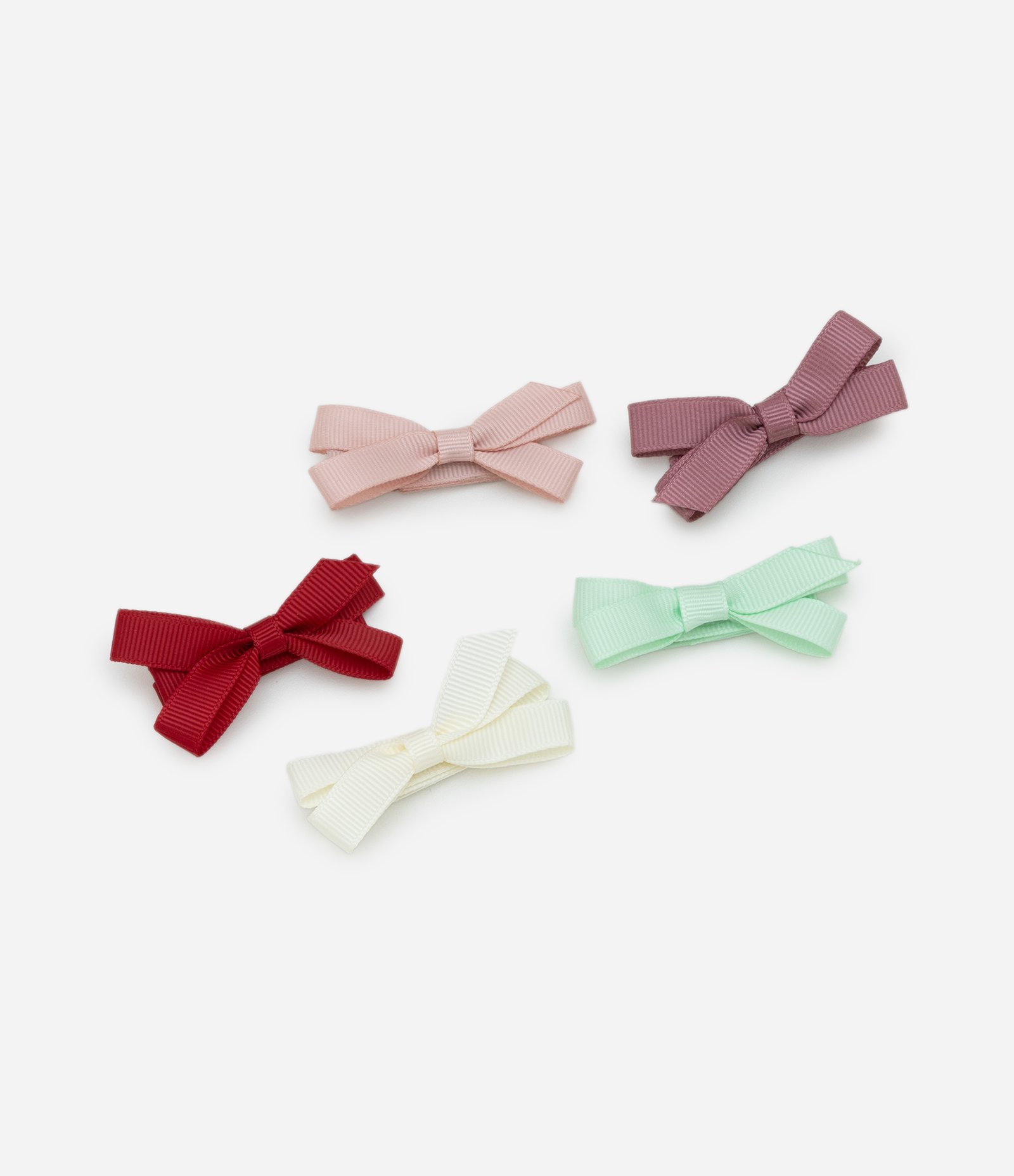 Kit 05 Presilhas De Cabelo Com Laços Coloridos - Tam Único Sortido 1