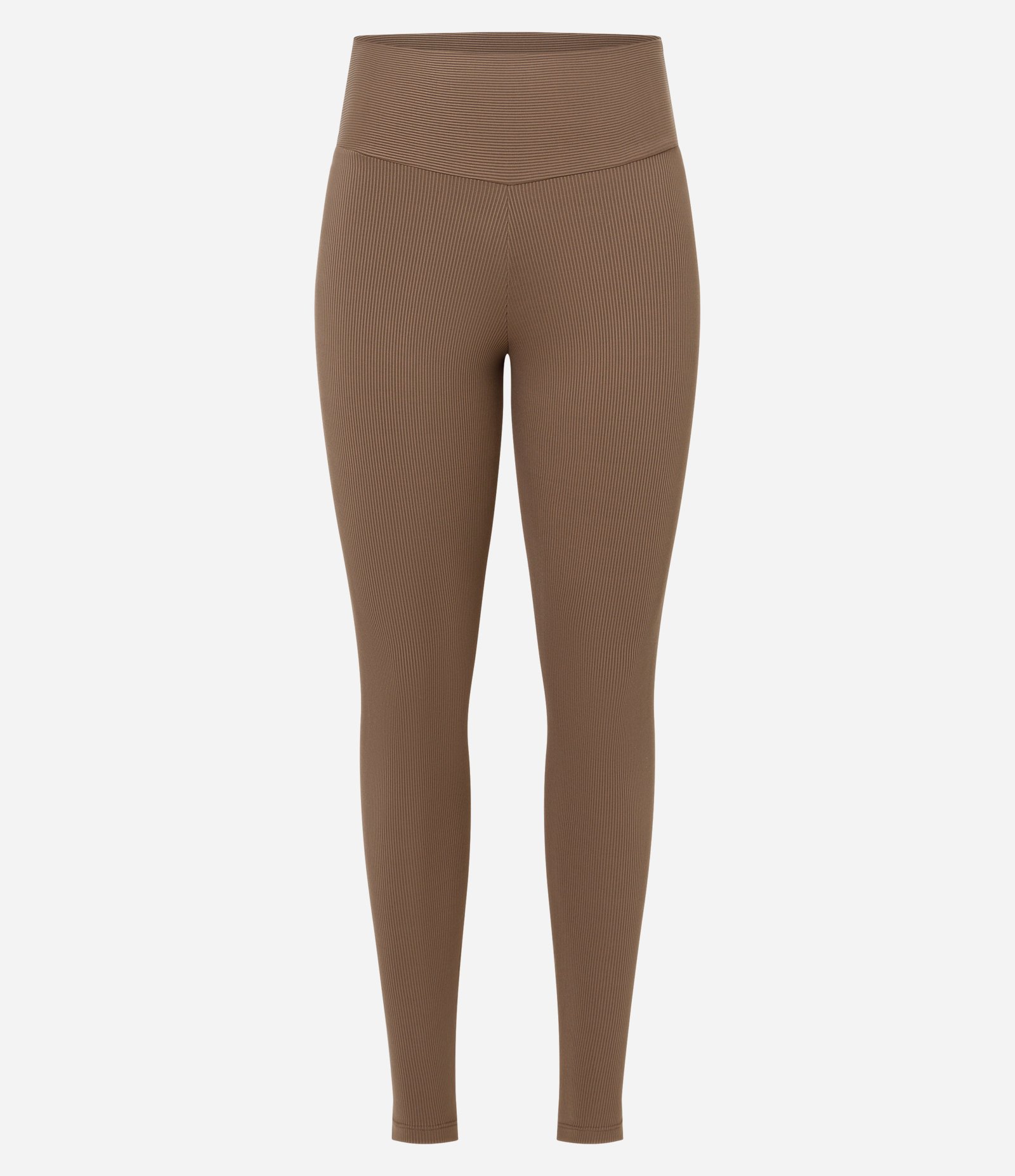 Calça Legging Canelada em Microfibra Marrom 5