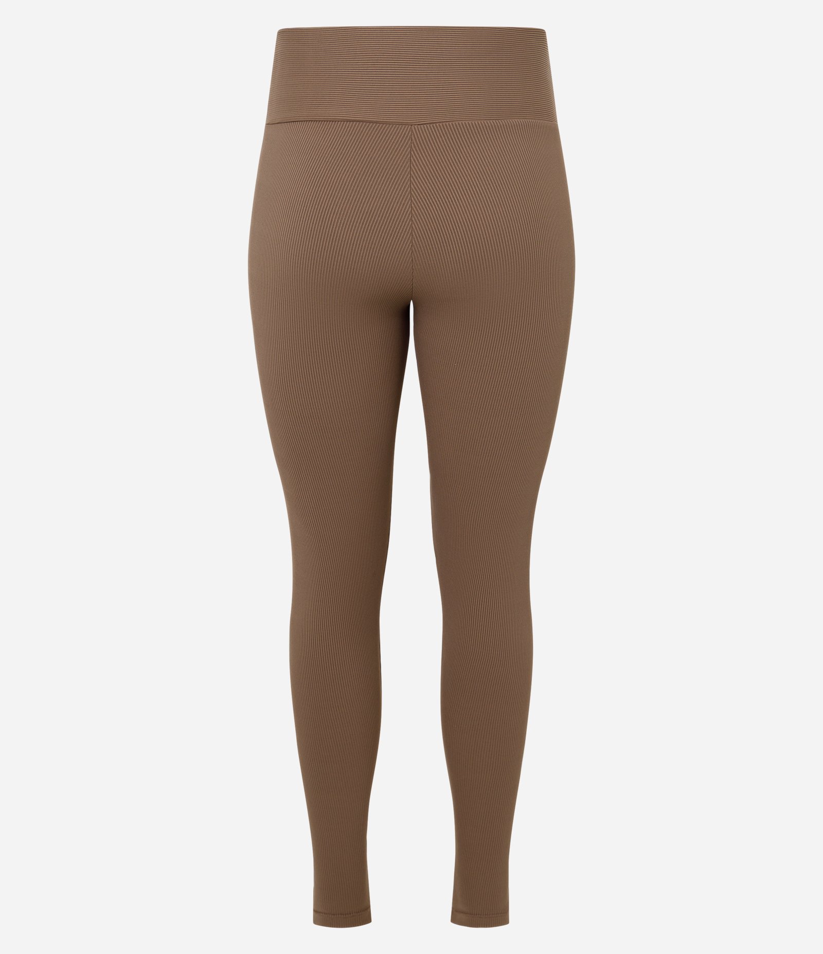 Calça Legging Canelada em Microfibra Marrom 7