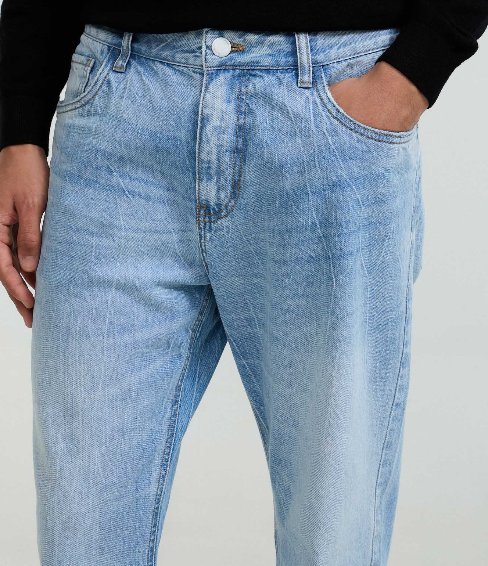 Calça Reta Básica Jeans Azul 4