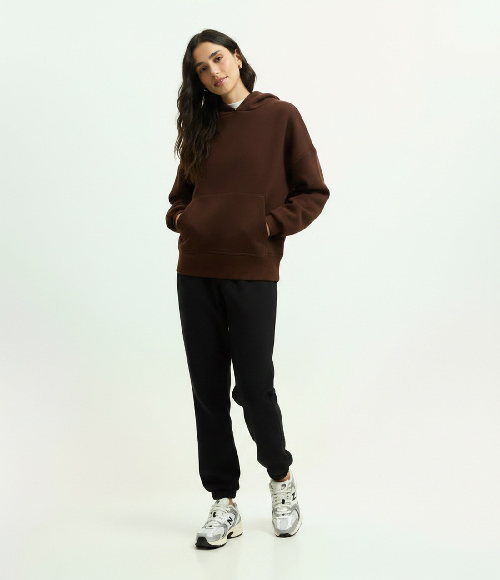 Calça Jogger em Moletom com Cós com Elástico Preto 1