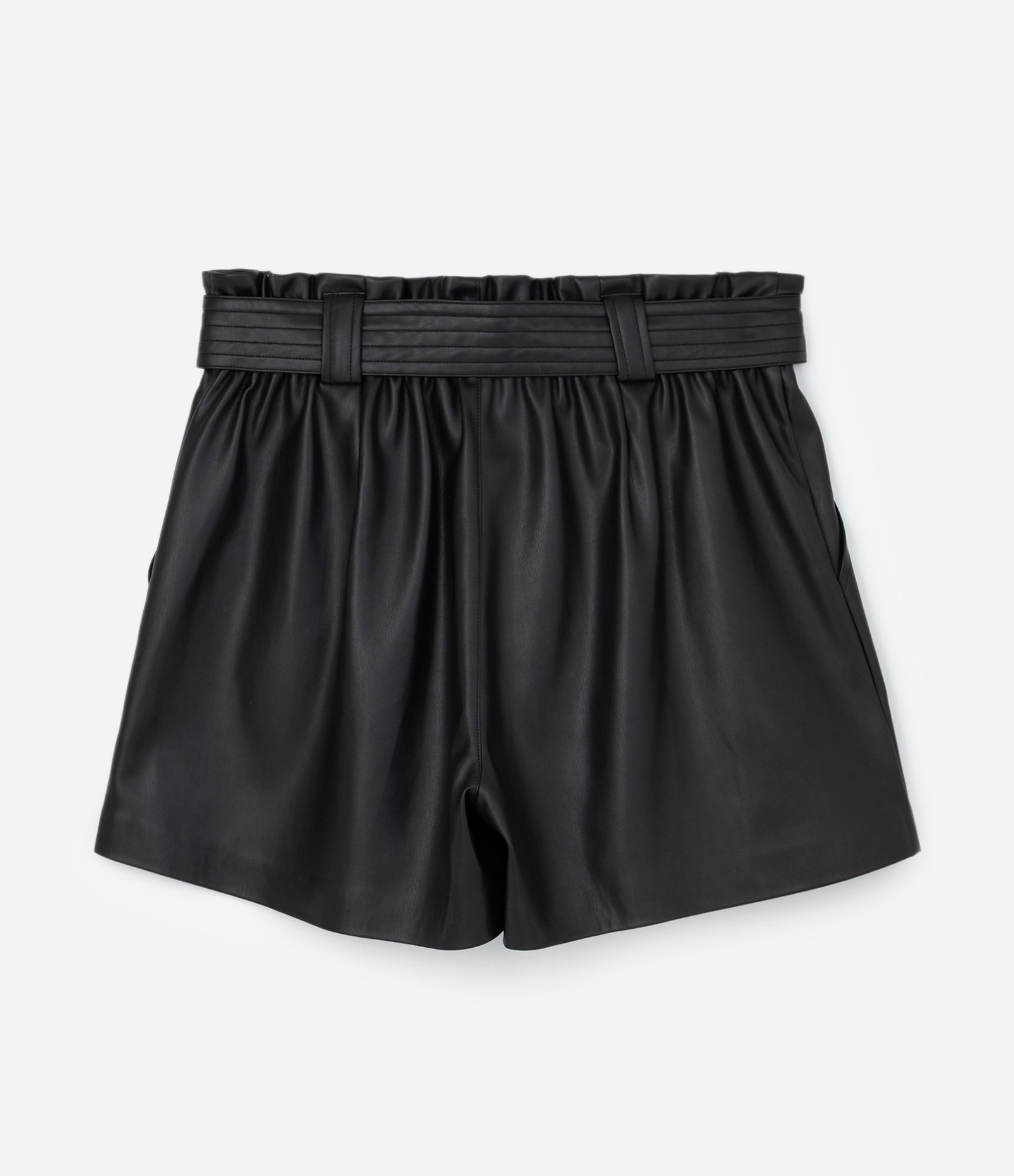 Short Clochard em PU com Faixa Curve & Plus Size Preto 2