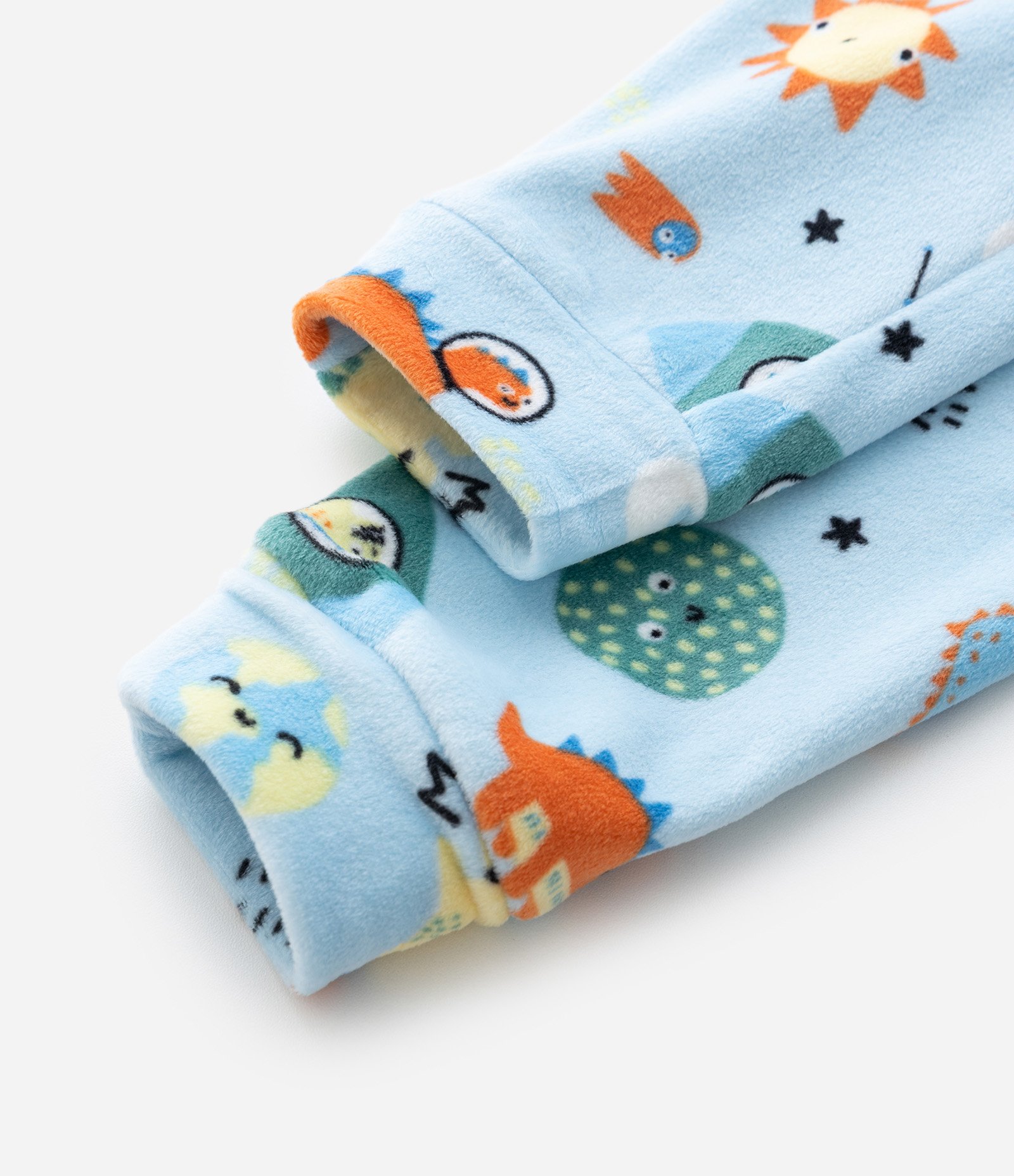 Pijama Infantil Longo com Estampa de Planetas que Brilha no Escuro – Tam 2 a 8 Anos Azul Claro 6