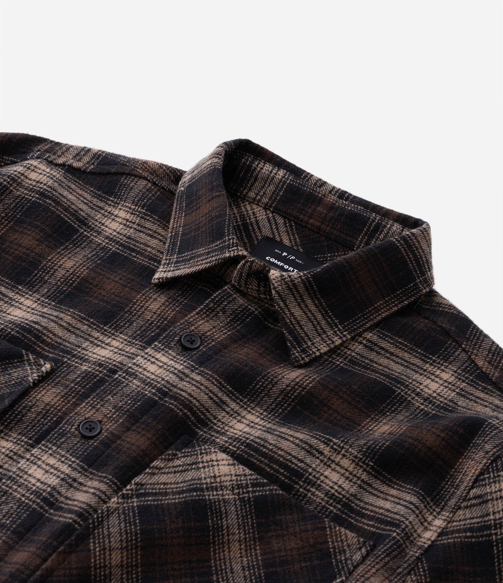 Camisa Manga Longa em Flanela Xadrez Marrom 5