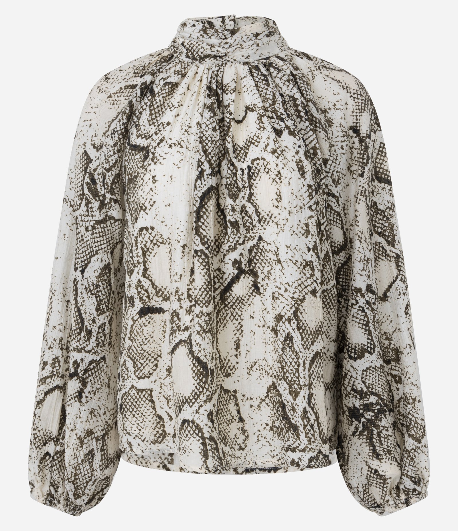 Blusa em Liocel com Manga Bufante e Estampa Animal Print Multicores 6