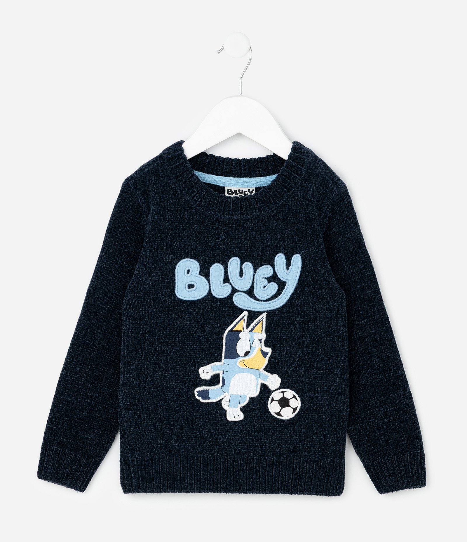 Casaco Infantil Chenille com Bordado Bluey Futebol – Tam 1 a 6 Anos Azul Marinho 3