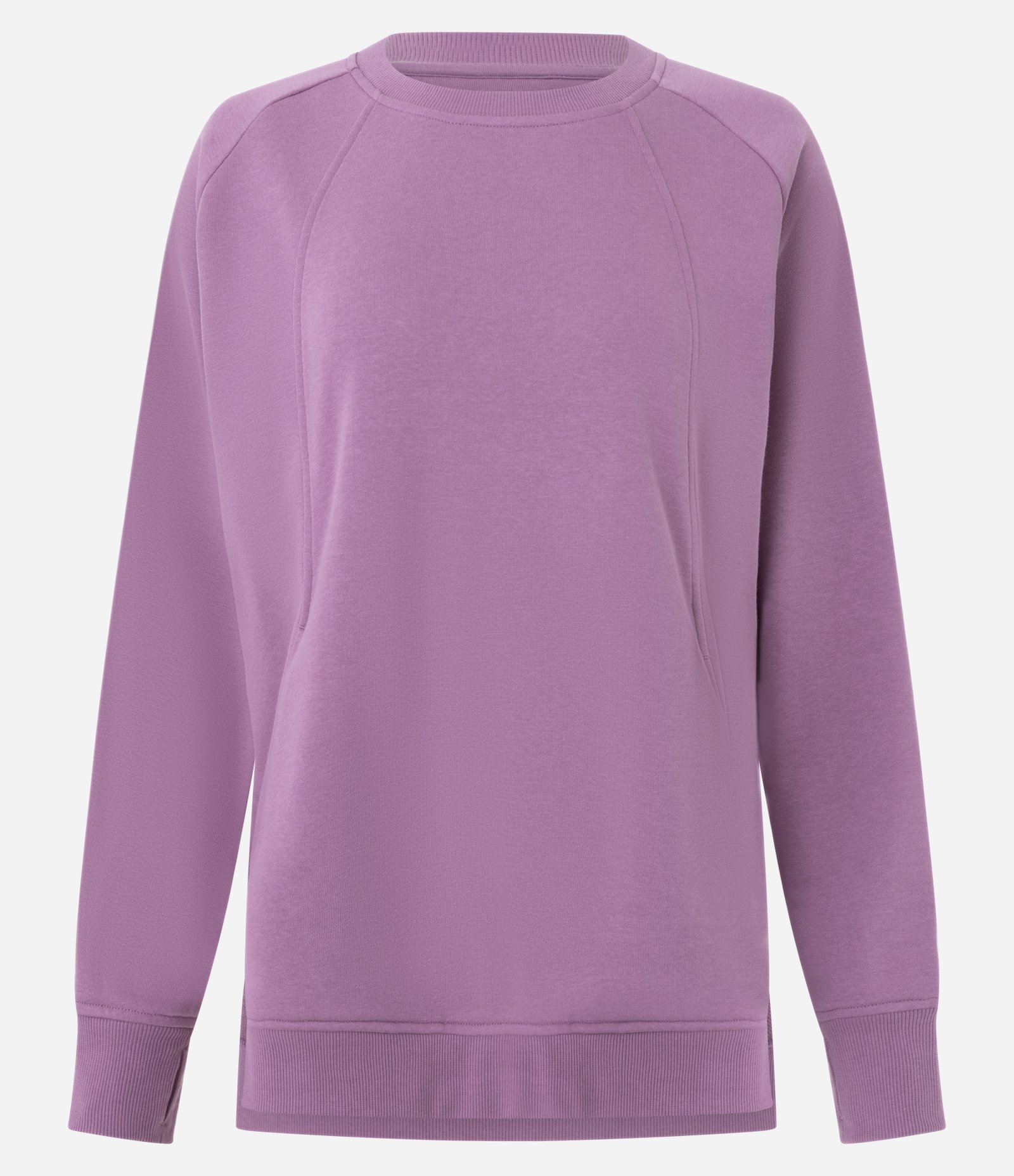 Casaco Fechado Oversized Esportivo em Algodão com Fenda Lateral Roxo 5