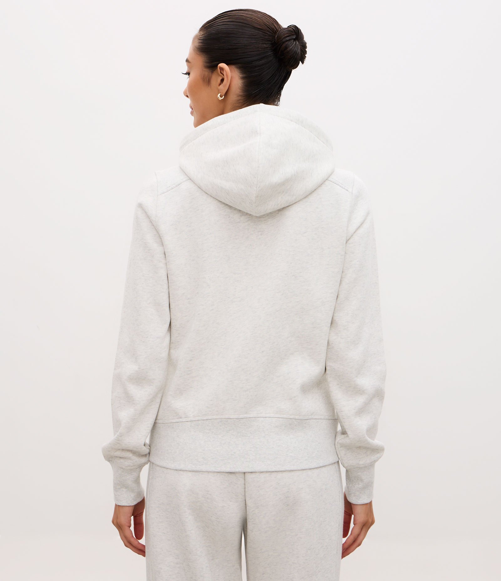 Jaqueta Regular Esportiva em Moletom com Capuz Cinza Claro 5