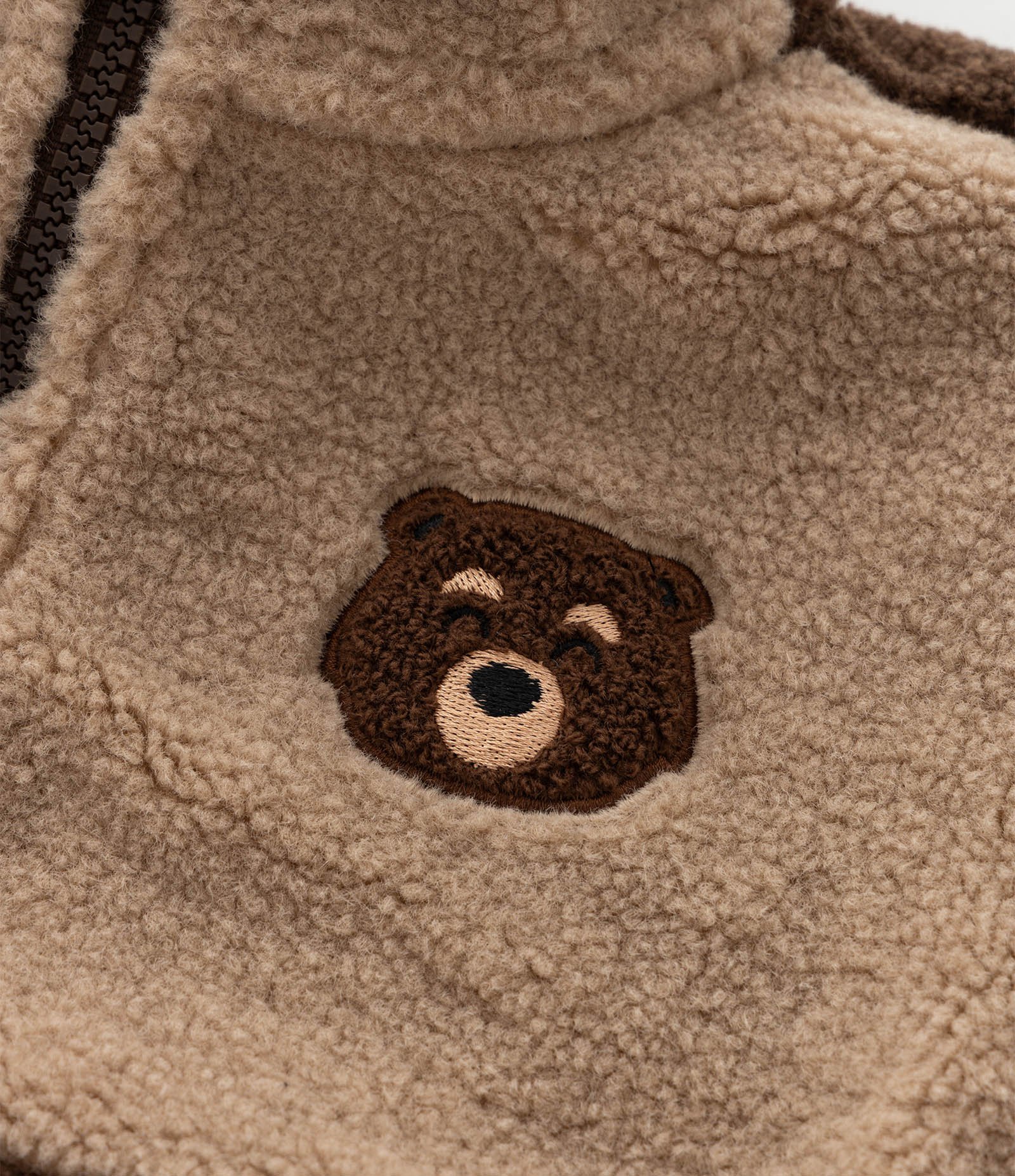 Jaqueta Infantil em Sherpa com Bordado de Ursinho – Tam 1 a 5/6 Anos Marrom 8