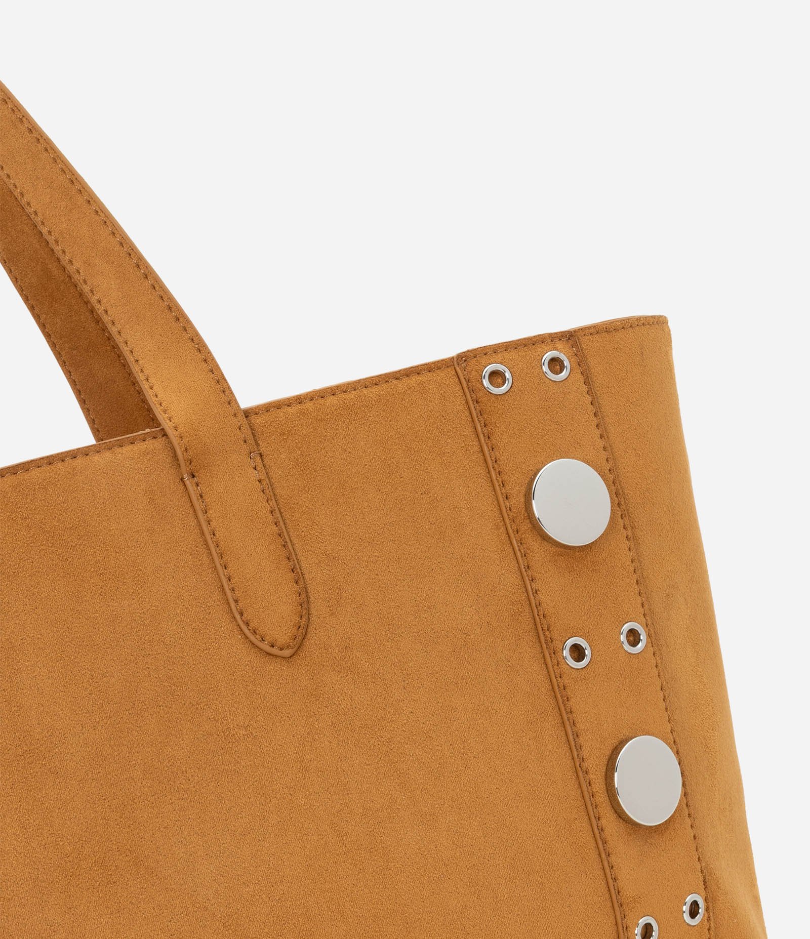 Bolsa Shopper Grande com Detalhes Metalizados Marrom 5