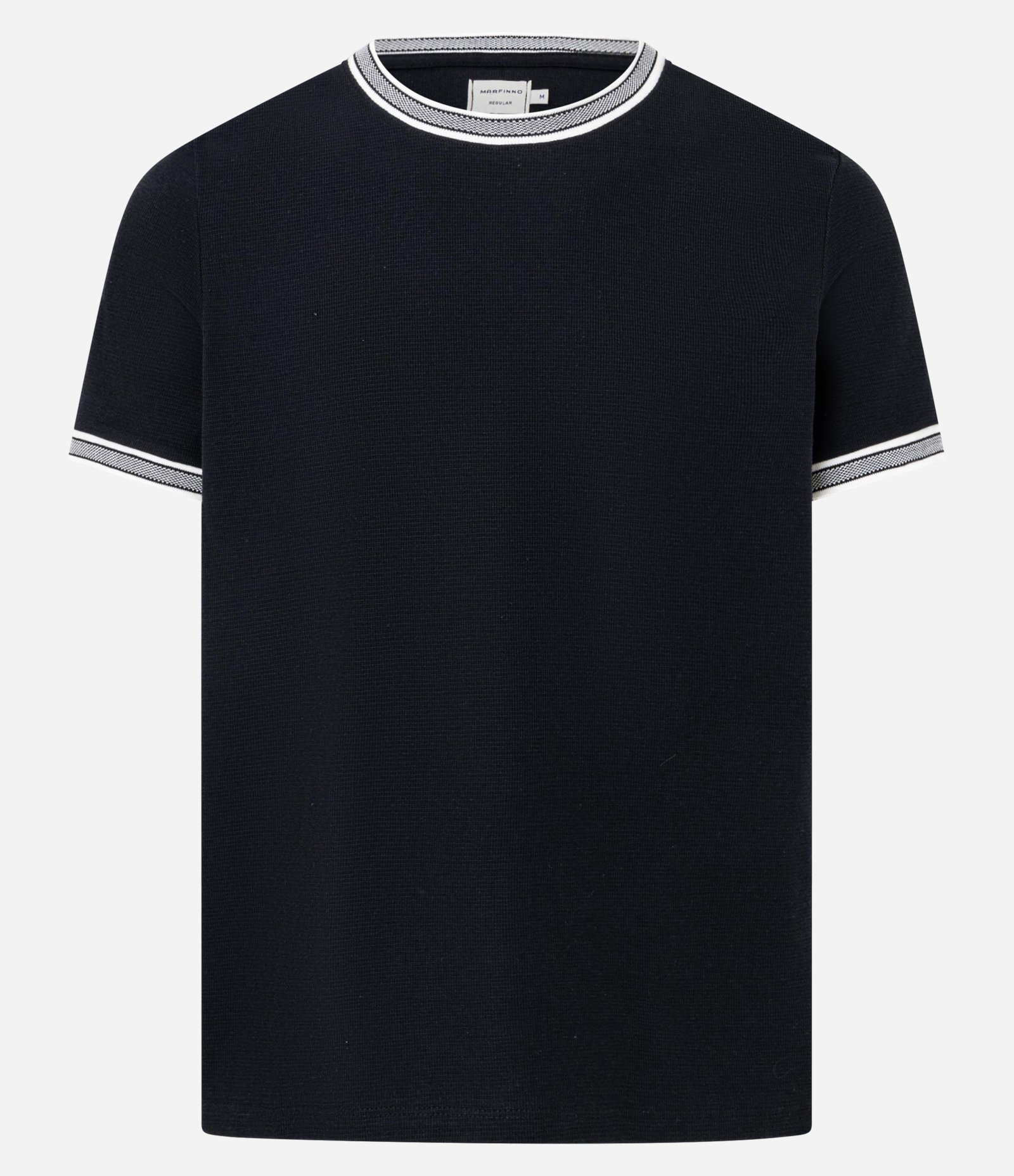 Camiseta Regular em Algodão Texturizado Preto 1