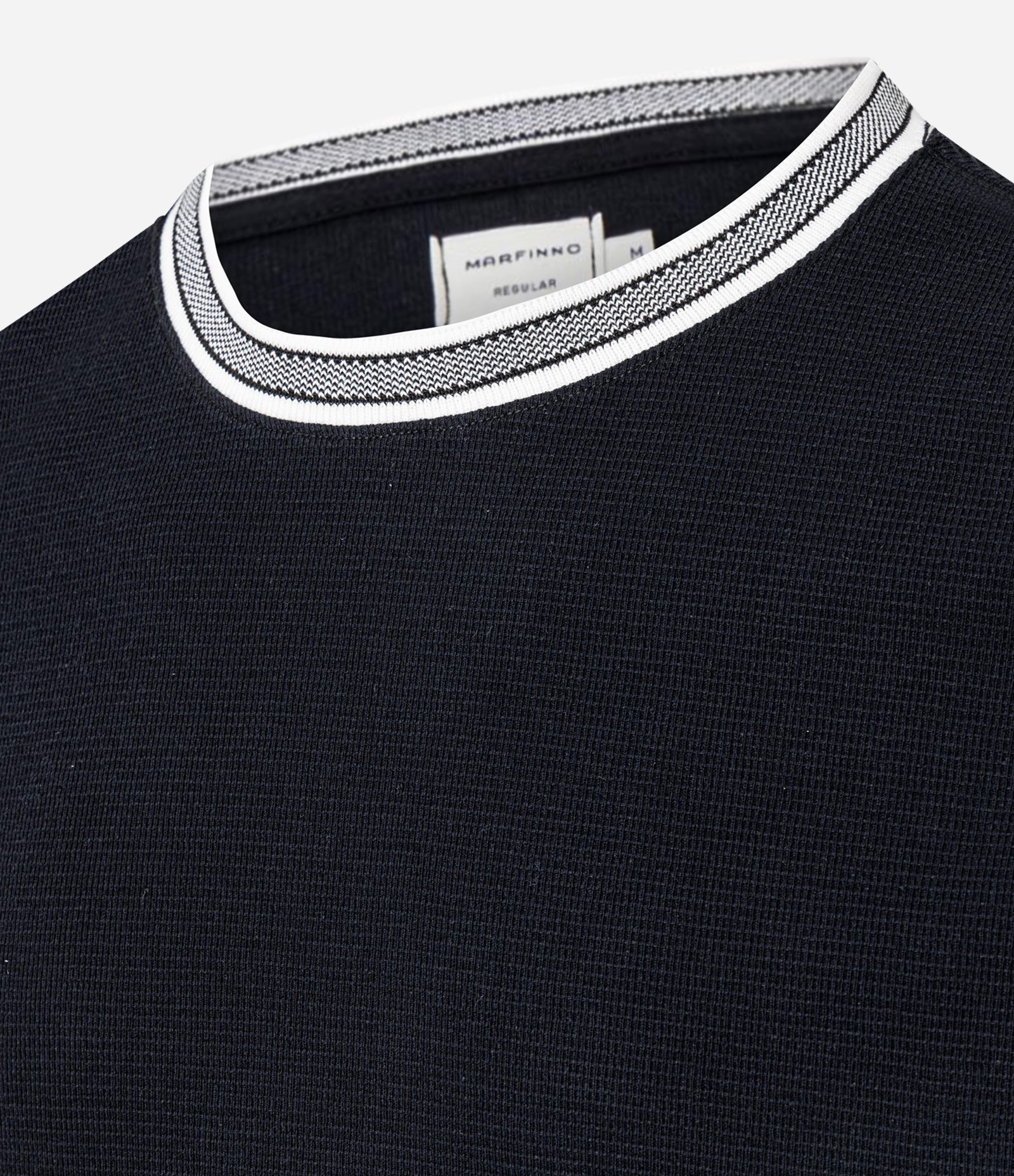 Camiseta Regular em Algodão Texturizado Preto 2