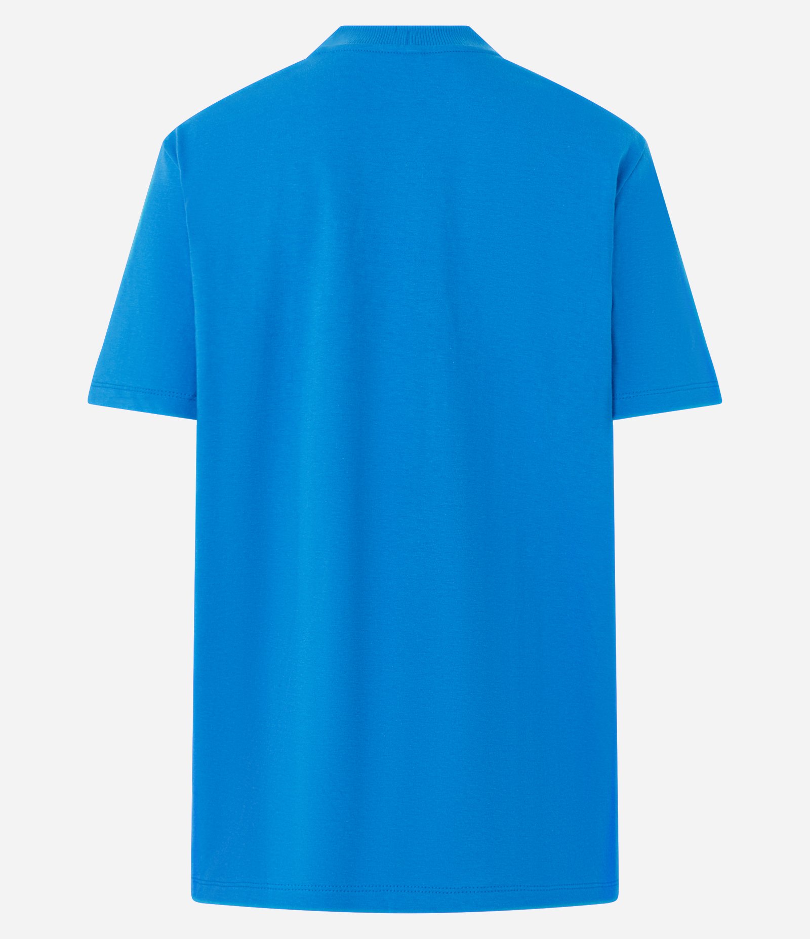 Camiseta T-shirt Alongada em Algodão com Estampa Tropical Azul 2