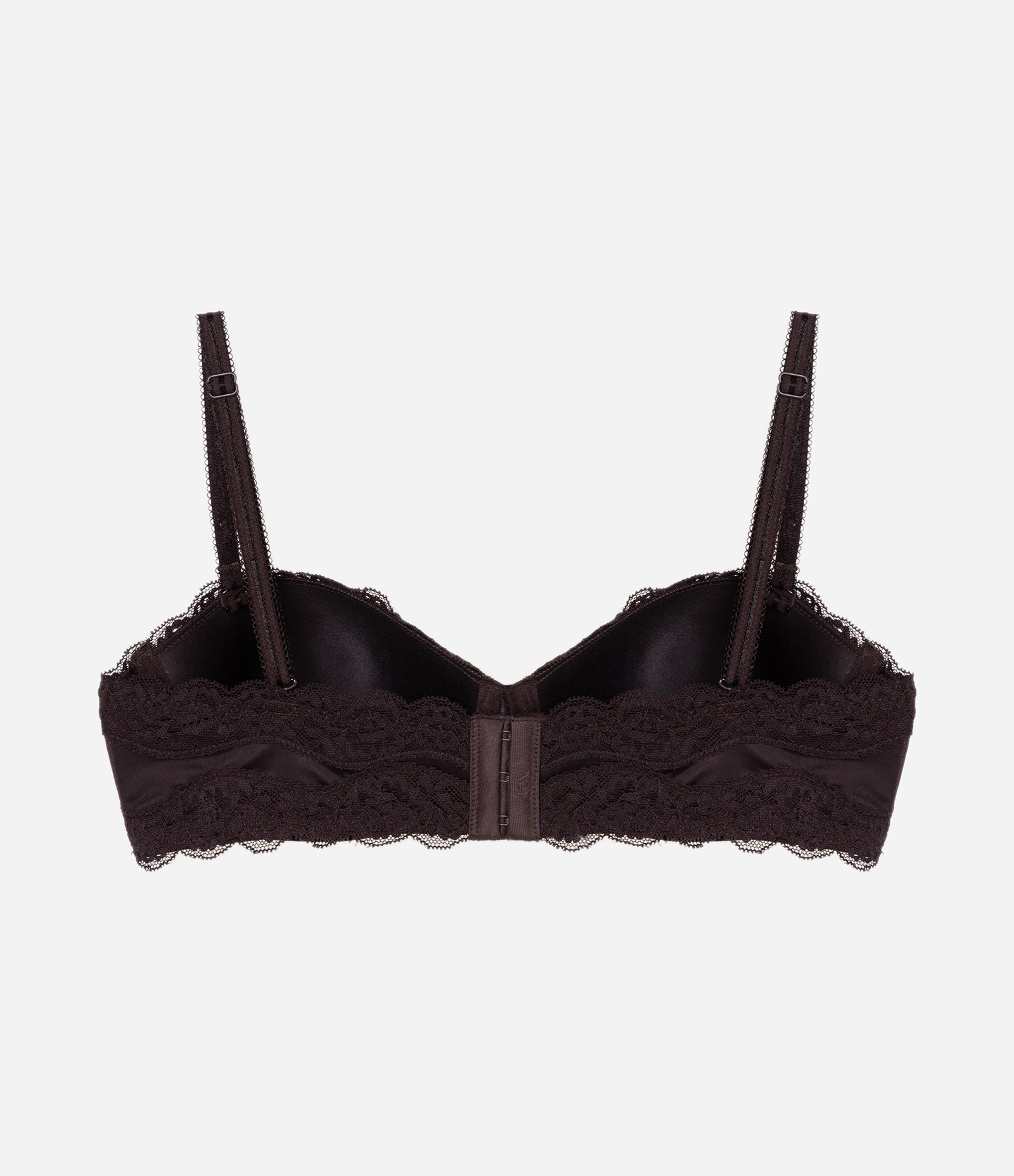 Sutiã Tomara Que Caia em Microfibra com Detalhes em Renda Marrom 7