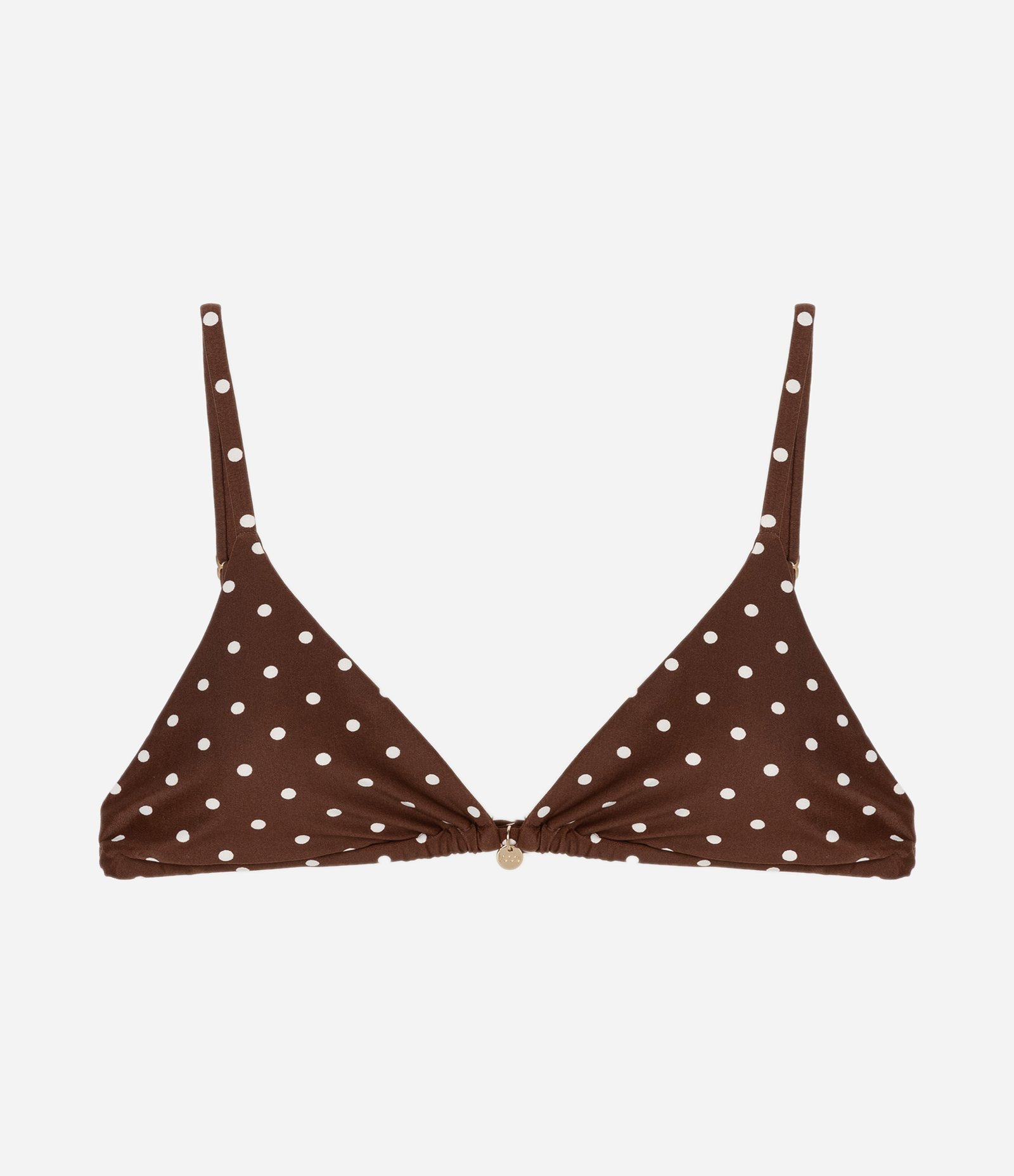 Biquíni Top Cortininha em Microfibra com Estampa Poá Marrom 5