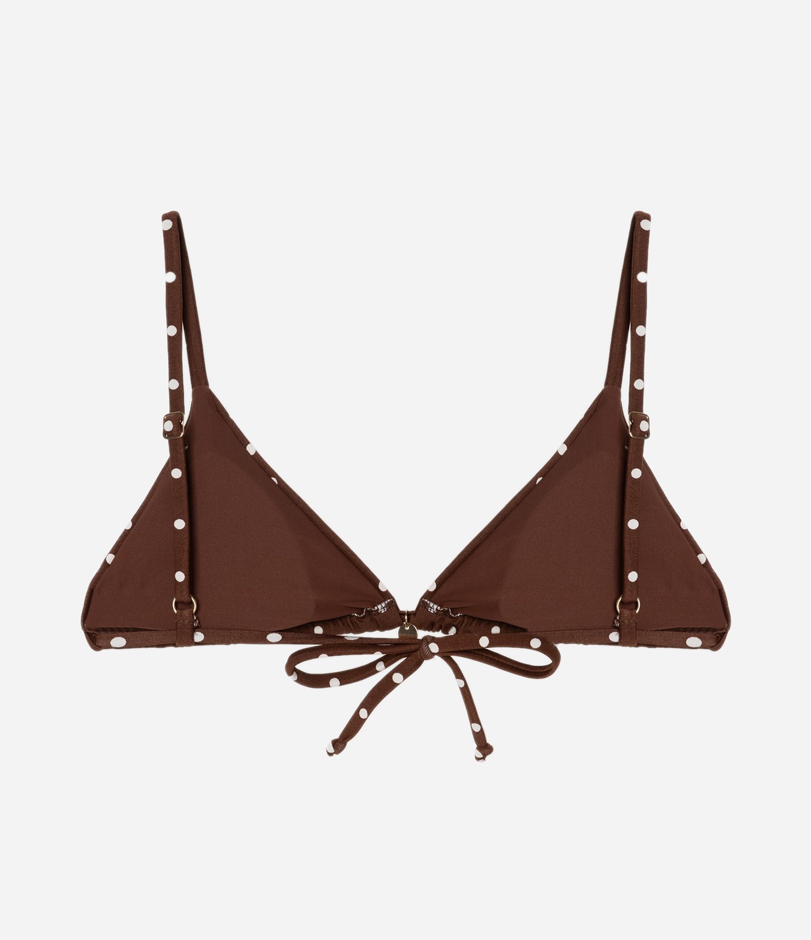 Biquíni Top Cortininha em Microfibra com Estampa Poá Marrom 6