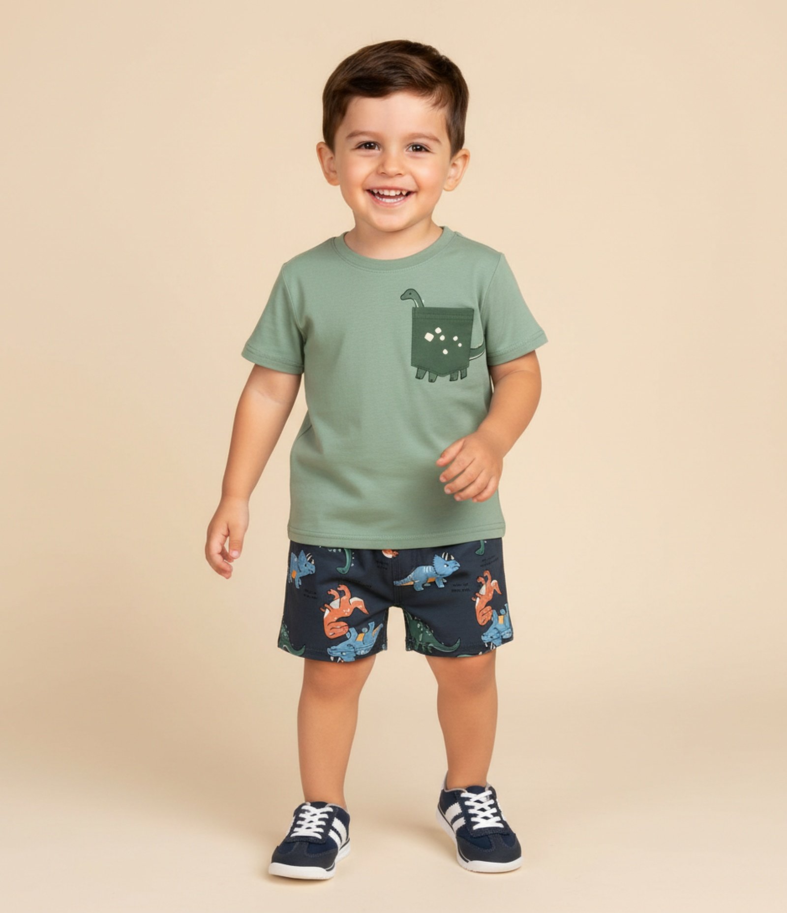 Conjunto Infantil com Estampada Dinossauro – Tam 1 a 5/6 Anos Verde 1