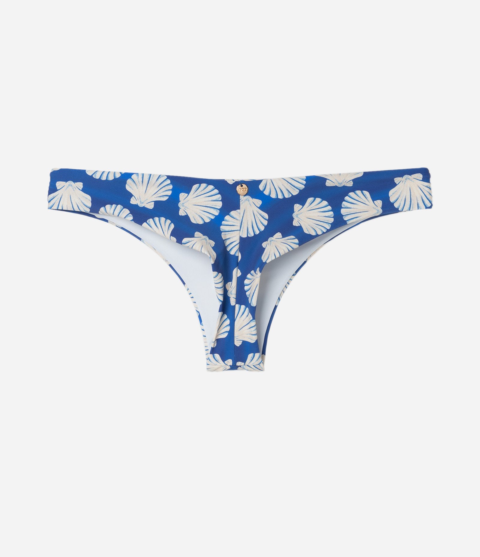 Biquíni Calcinha Básico em Microfibra com Estampa Búzios Azul/Branco 6